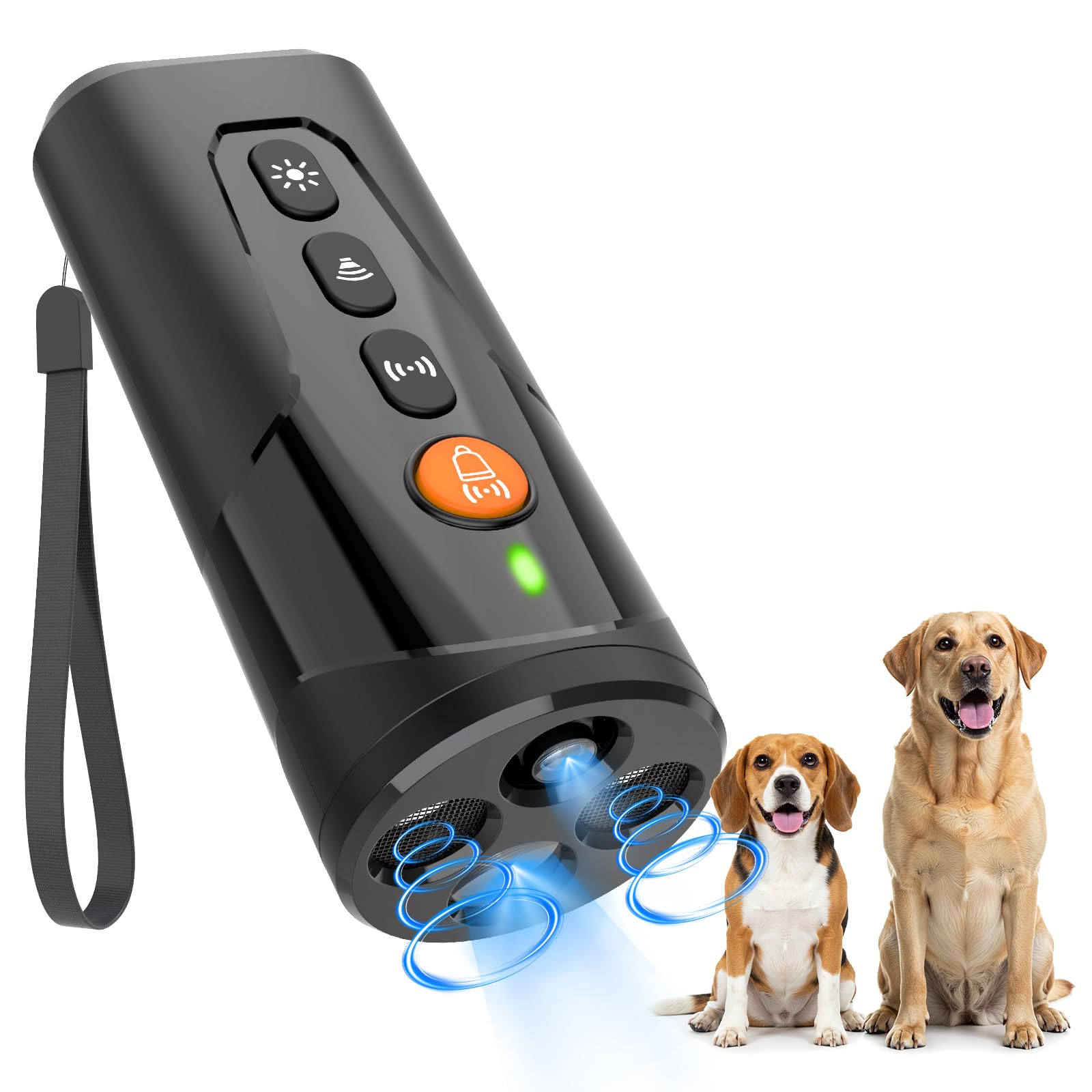 HZK Ultrasonic Anti Bark Device for Dogs,Handheld Dual-Head Stop Barking Devices with 4 Modes, 23ft Range, Rechargeable Safe and Effective Dogs Training Tool for Indoor Outdoor Use