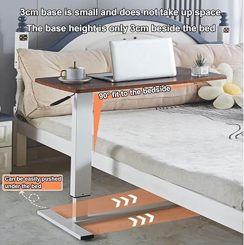 Miniatura 6 de Sude Table - Mesa auxiliar pequeña, mesa auxiliar movible, fácil de montar, resistente a los arañazos, altura ajustable, mesa de noche con ruedas