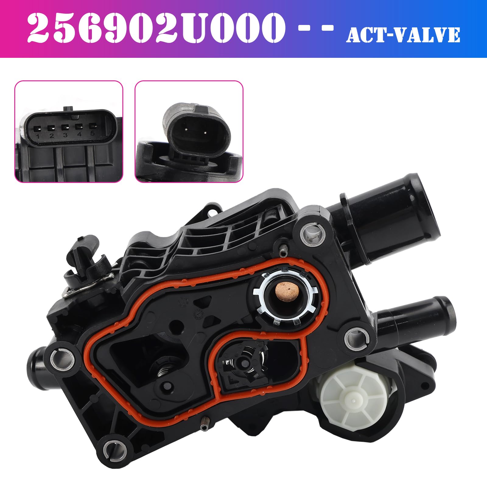 MAD HORNETS Act Valve 256902U000 25690-2U000 Adatto per Hyundai Tucson Kona Adatto per Kia Sportage Seltos Engine Coolant Control Valve