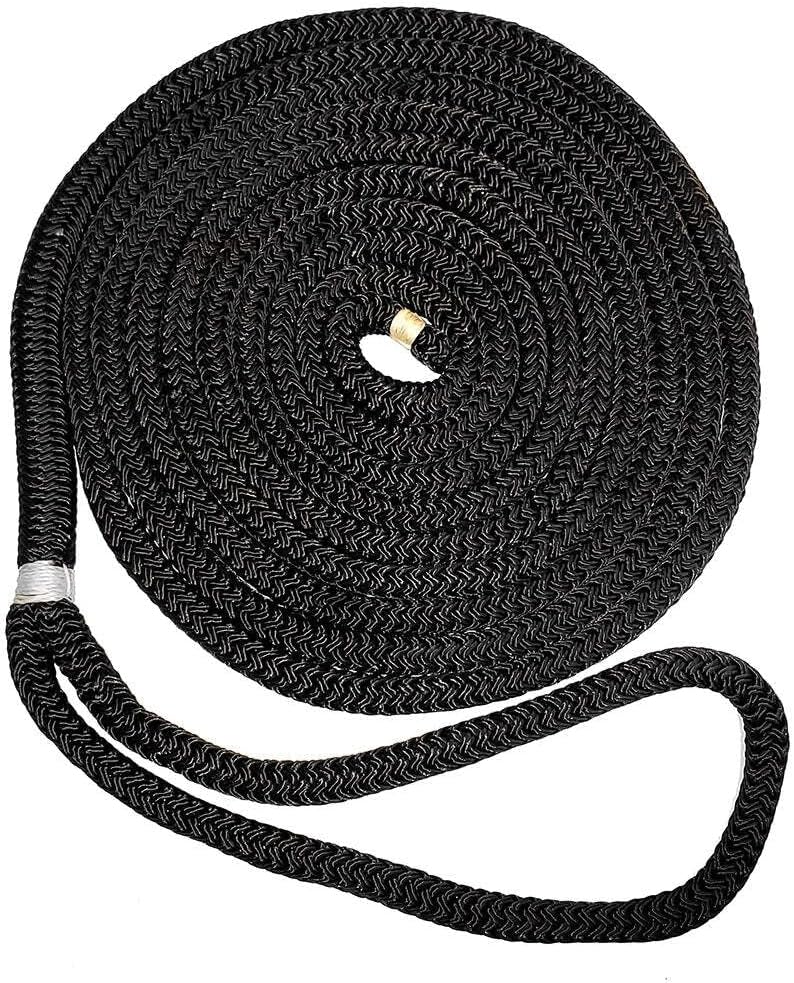 New England Ropes 5/8" Double Braid Dock Line - Black - 50'