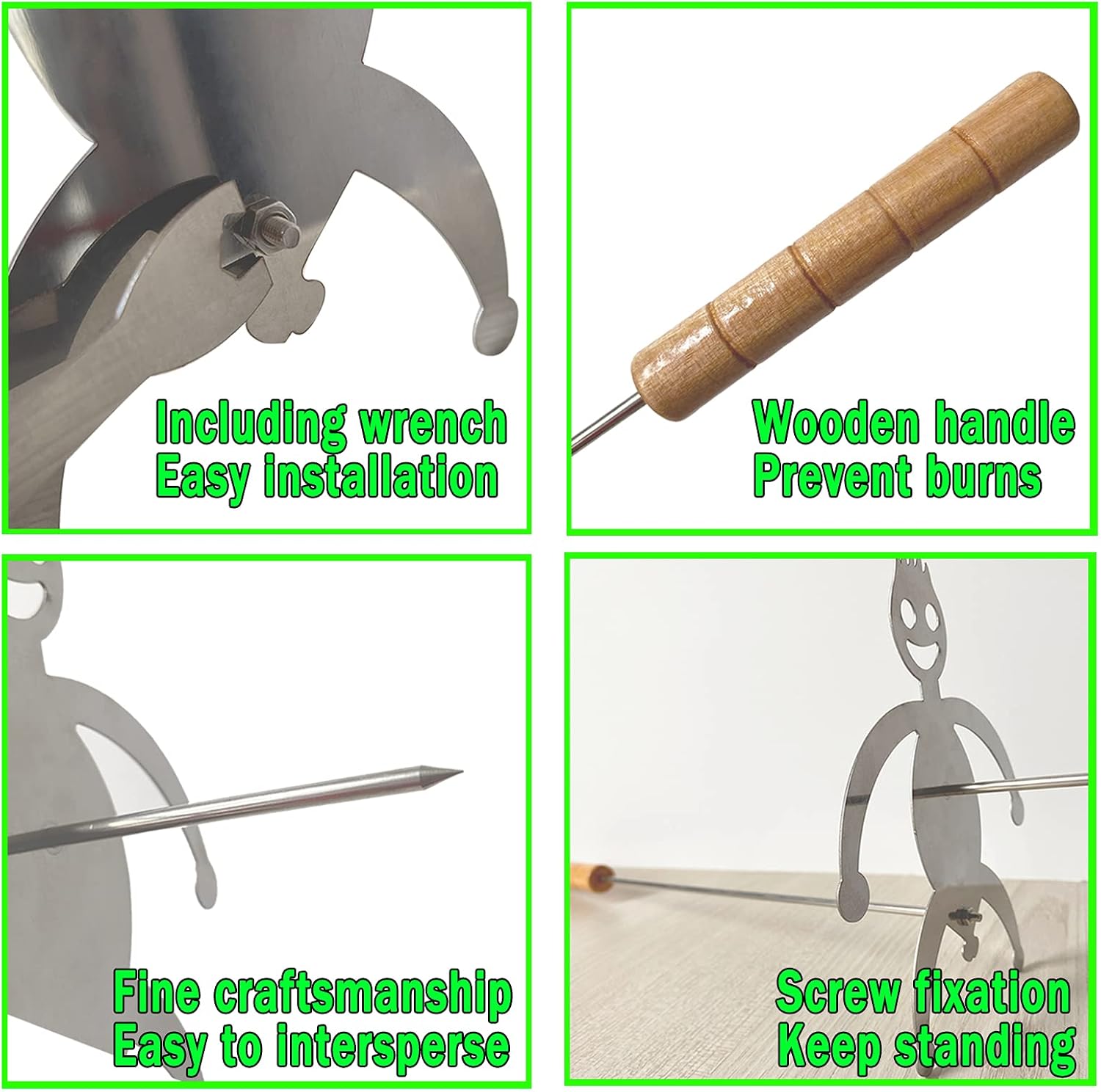 TFhalo Upgrade Steel Hot Dog Marshmallow Roasters with 2pcs Sticks,Funny Women Men Shaped Campfire Roasting Skewers Forks for BBQ,Bonfire,Screw-Retained : Patio, Lawn & Garden