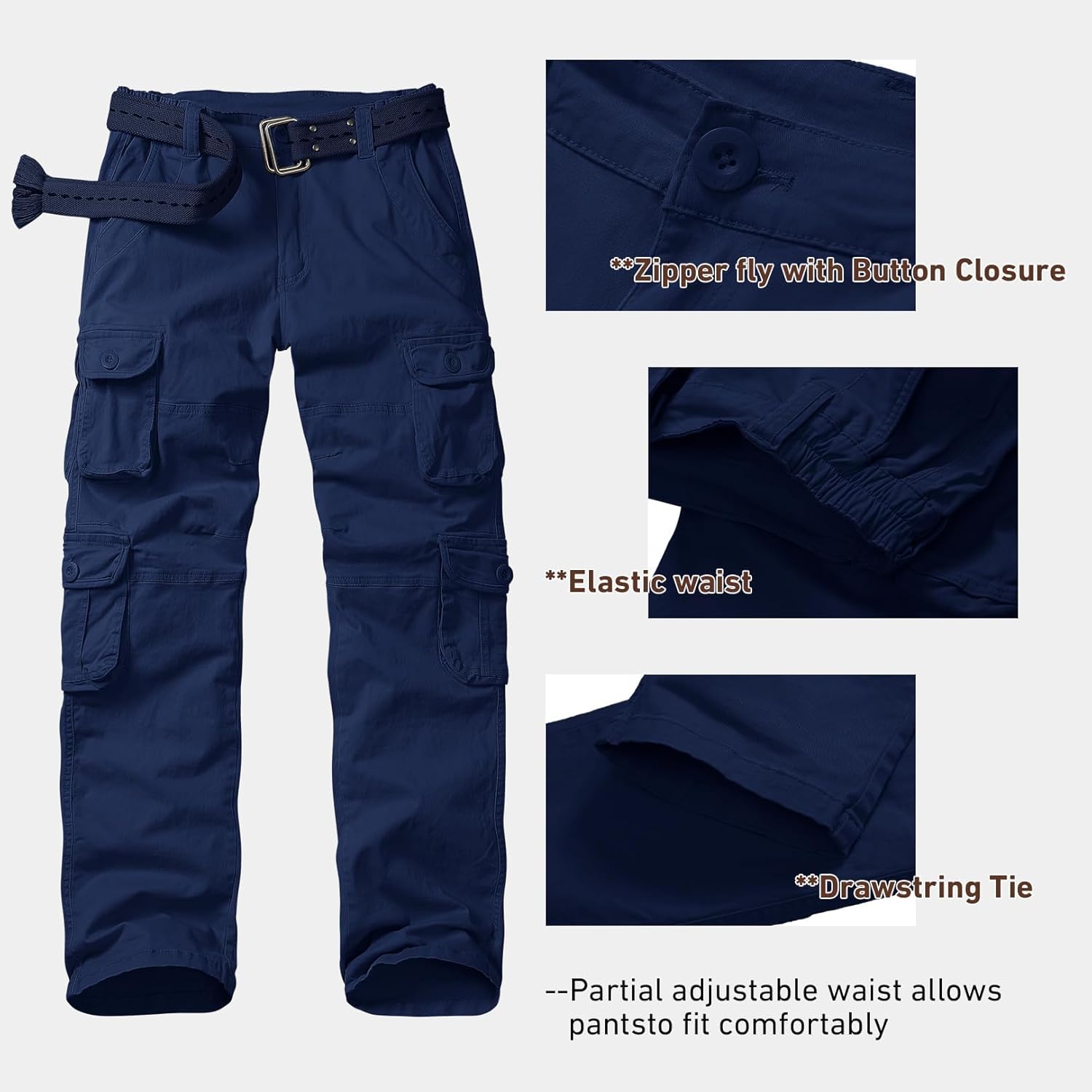 Womens Cargo Pants with Pockets, Women's Casual Military Army Hiking Combat Tactical Work Pants Trousers - Image 3