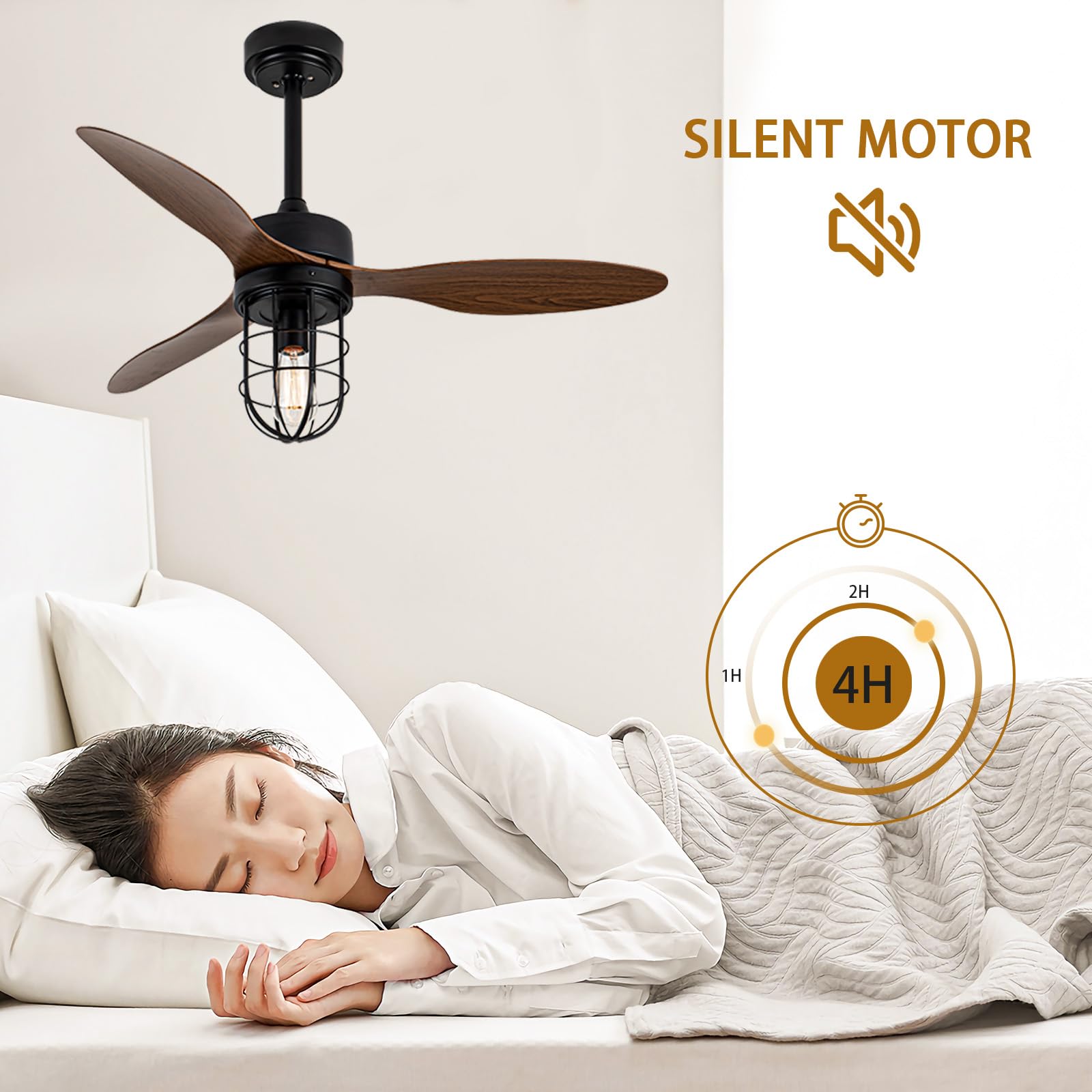 Wentylator Sufitowy Z Oświetleniem Odwracalny Timer Lampa Sufitowa Z Wentylatorem Cicha Z Pilotem Nowoczesna 6 Prędkościowa Lampa Wentylatorowa Do Sypialni Salonu Kuchni