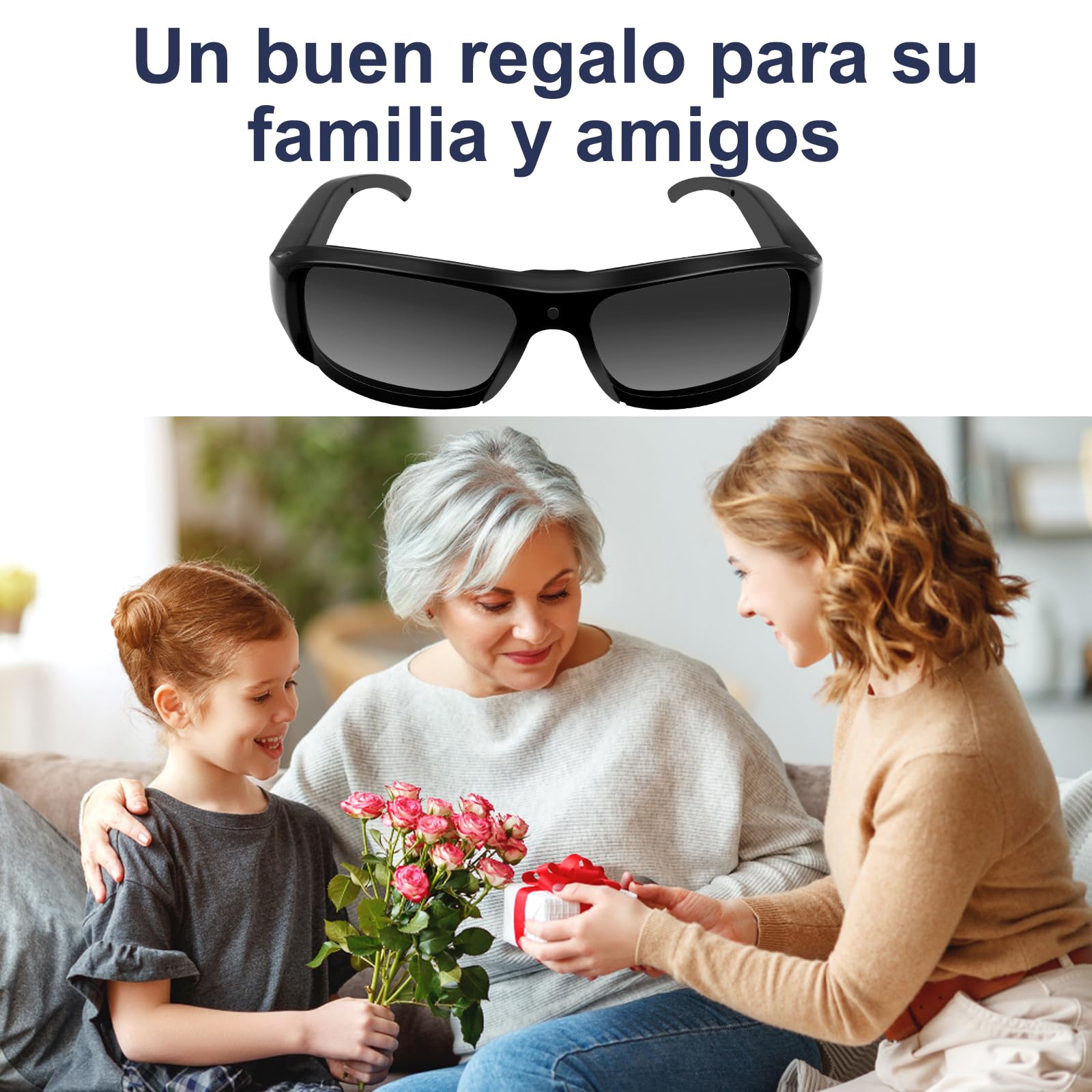 LXMIMI Deporte Gafas de Cámara, Gafas de Sol Cámara Oculta HD 1080P, Mini Deporte Gafas de Sol Cámara de Vídeo, Bicicleta/Motocicleta Cámara de Acción para Tomar Foto y Vídeo
