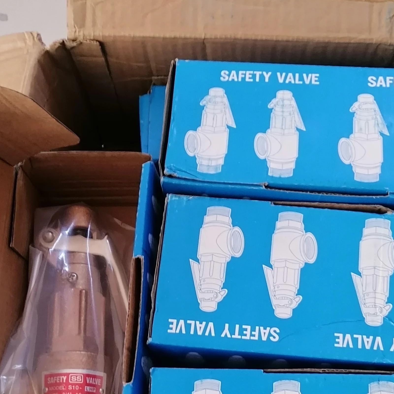 VáLvula De Alivio De PresióN Ajustable Válvula de seguridad ajustable del alivio presión vapor tanque gas la caldera los SS latón elevación completa S10L primavera para Calentador de Agua