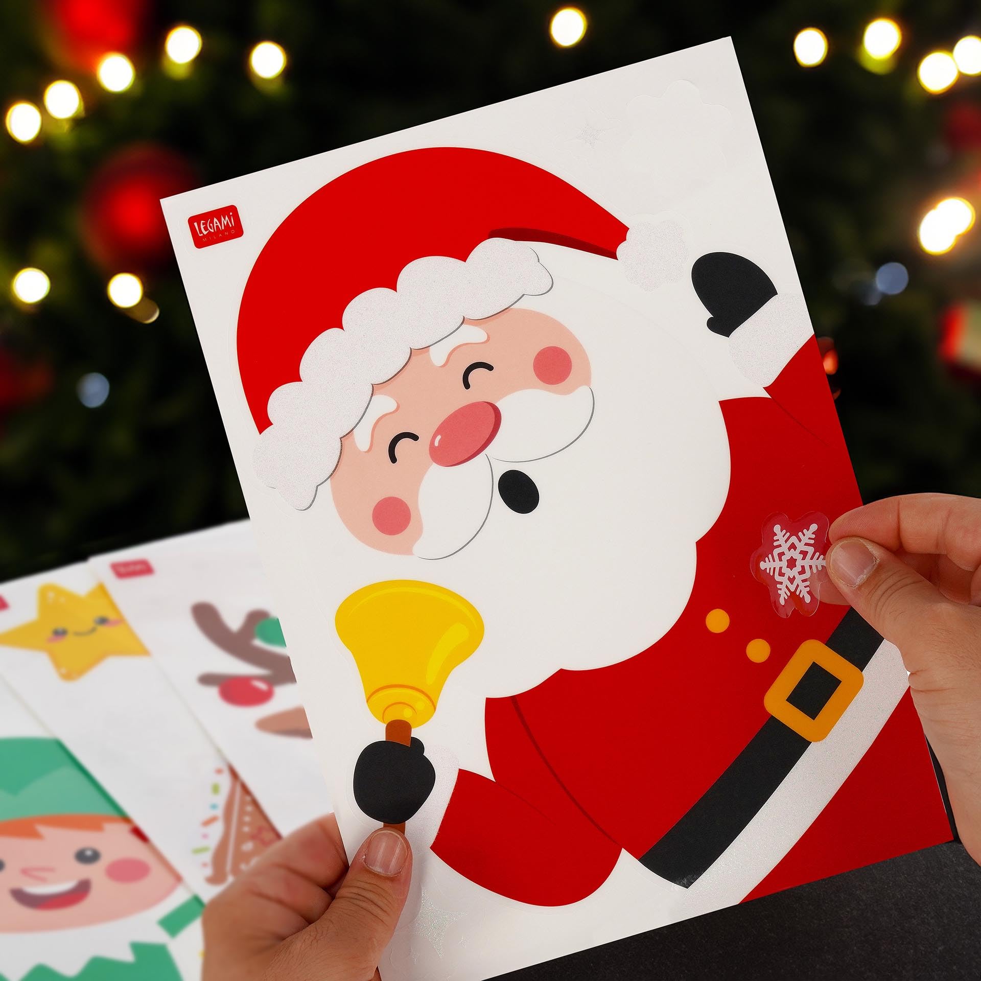Legami - Juego de 70 Pegatinas Electrostáticas para Ventana, Christmas Edition, Pegatinas Electrostáticas, Decoración de Ventanas, Adornos de Ventana Reposicionables y Reutilizables