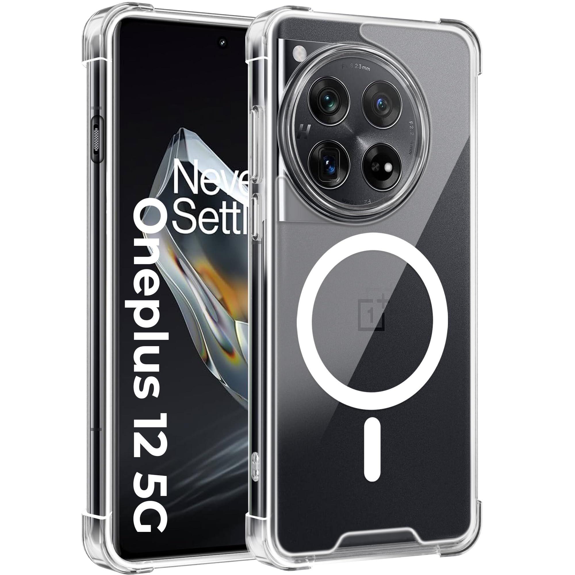 Clear Back Cover Case for OnePlus 12 5G | Transparent Case | Shockproof TPU | Stylish Protective Design | Oneplus 12 Back Cover - Transparent