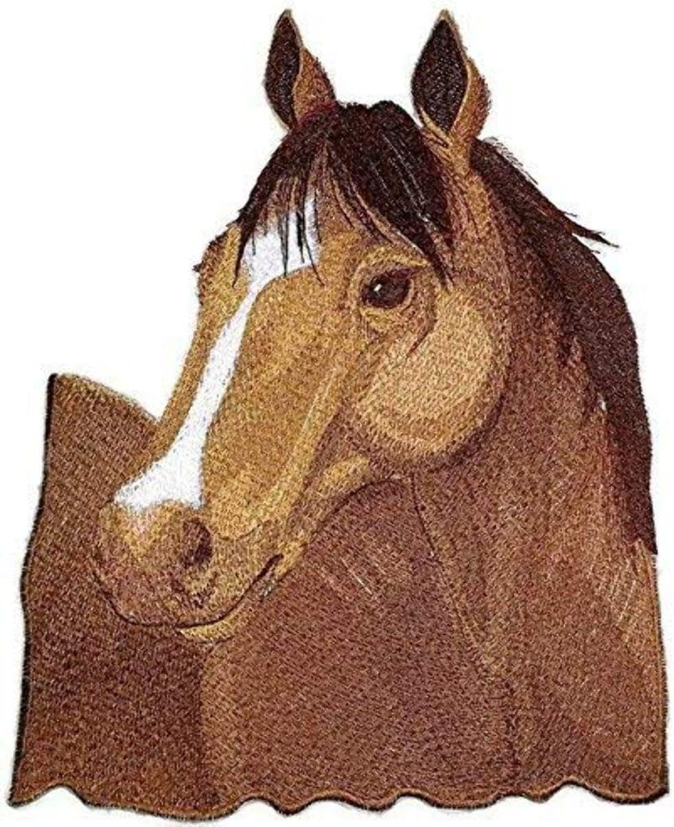 Custom and Unique Spirit of Stallions Portraits [Quarter Horse Face] Embroidered Iron On/Sew Patch [11" x8"]Made in USA]