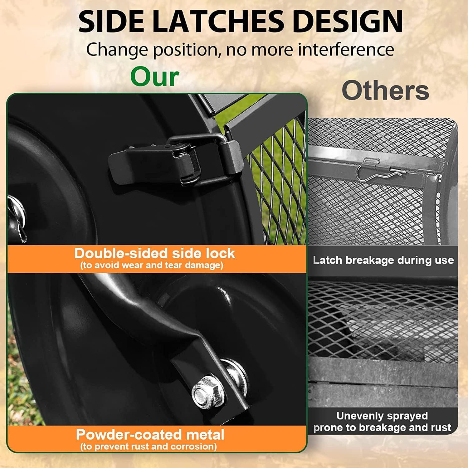 24” Compost Spreader Peat Moss Spreader, Lightweight Metal Mesh Manure Spreader with Adjustable T Shaped Handle for Planting & Seeding, Fertilizer Spreaders for Lawns & Garden