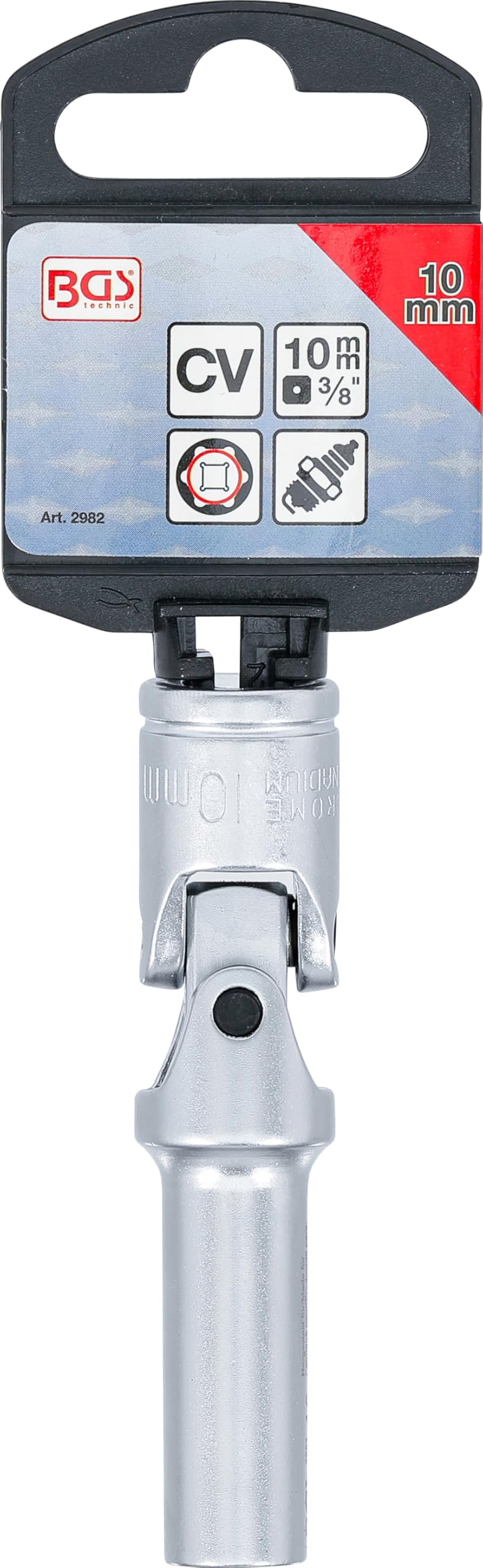 BGS 2982 | Bussola esagonale per candelette snodata | 10 mm (3/8") | 10 mm