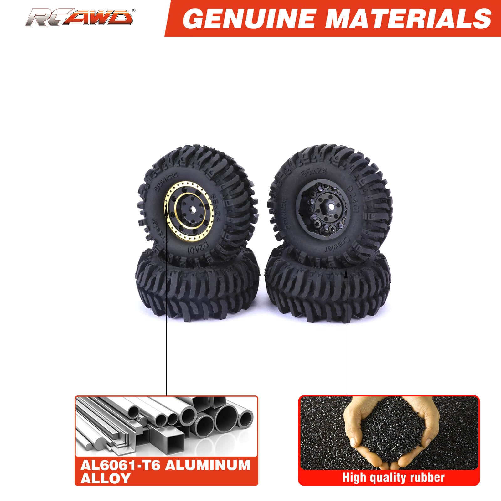 Cyberwheelz Adjustable Weight 1.3" Beadlock Wheel Rims For 1/24 1/18 RC Crawler - View #6