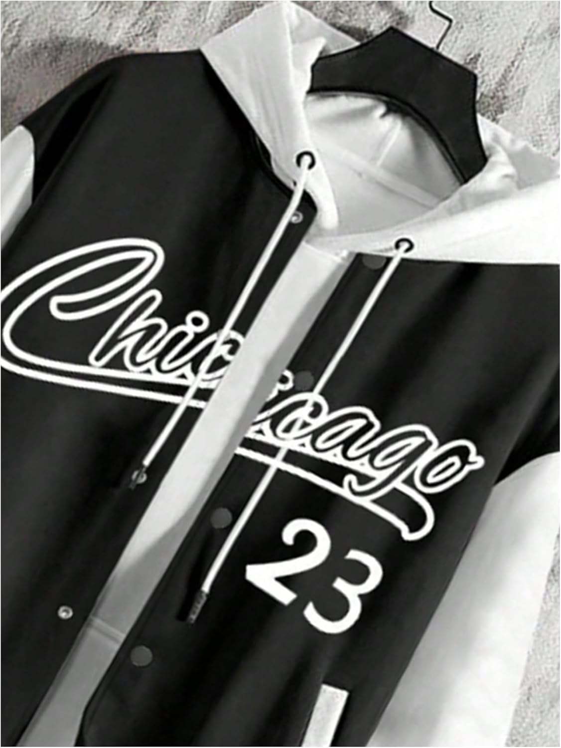 Men's Letter Print Varsity Jacket Slogan Graphic Button Down Coat Bomber Baseball Coat With Pockets - Image 5