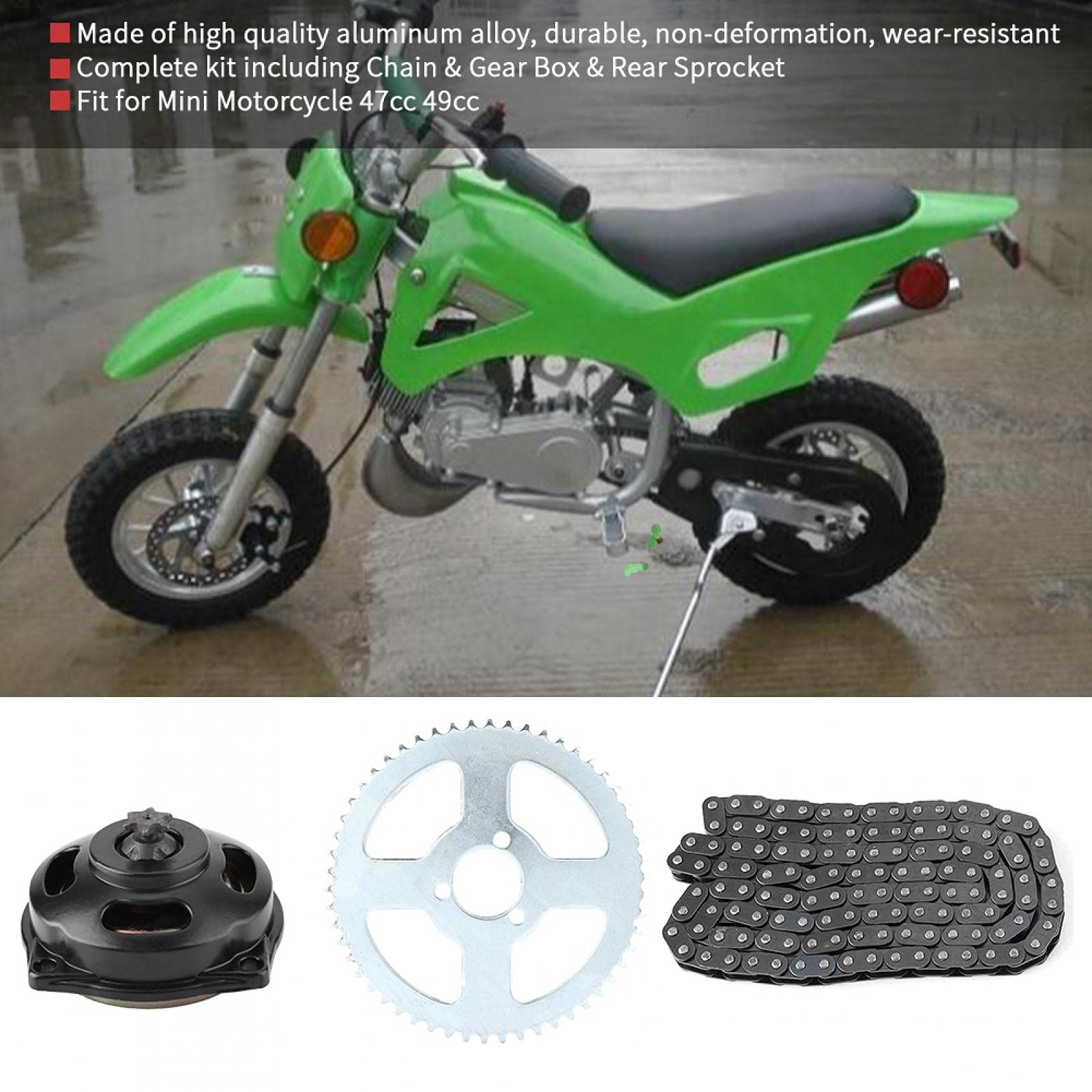 T8F Ketting Kit per mini moto 47Cc 49Cc Pignone con catena Pocketbike T8F catena e cambio 6T e catena Atz Pocket Bike con catena Pocket Bike