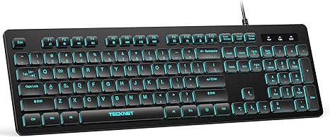 TECKNET Silent Wired Office Keyboard