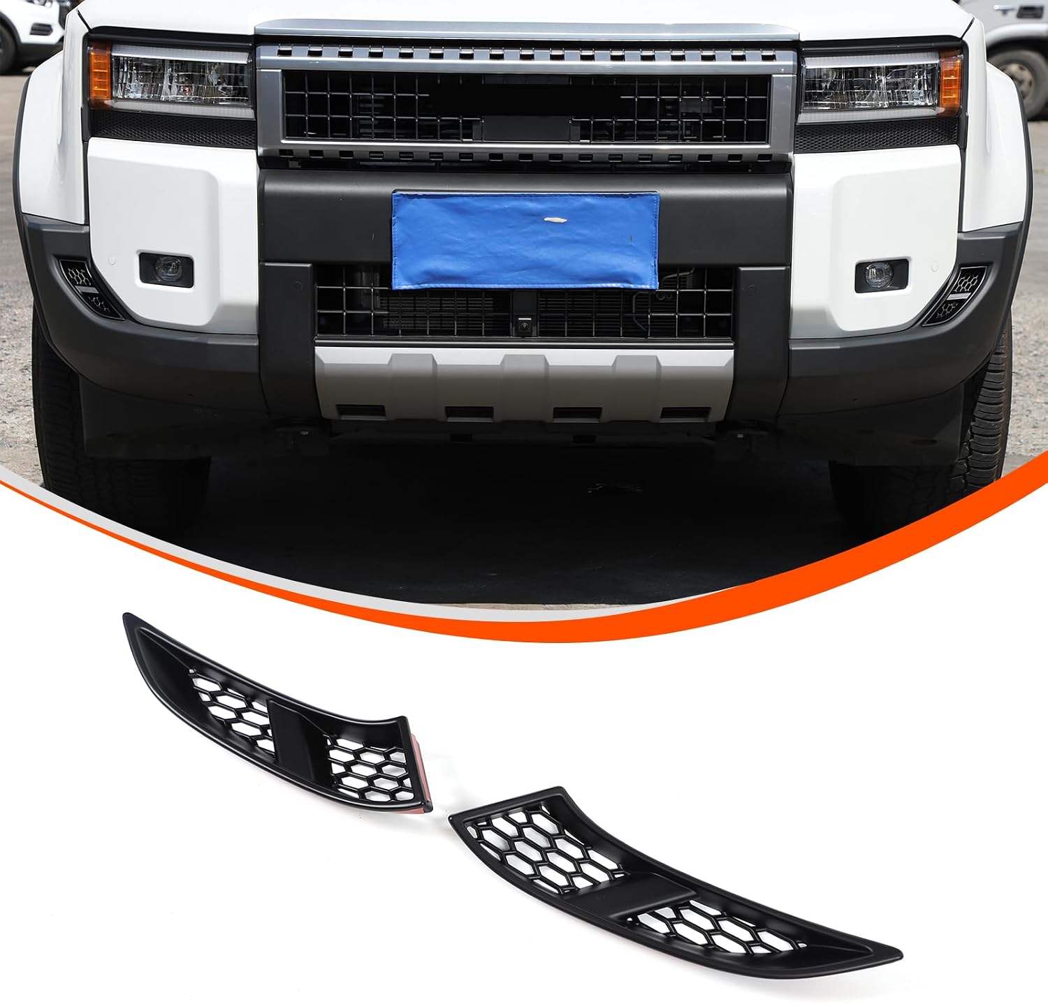 Front Bumper Side Air Vent Cover Compatible with Toyota Land Cruiser 250 Prado J250 LC250 2024 2025, Front Fog Light Side Air Vent Cover Trim, 2Pcs (Bright Black)