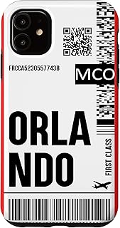 iPhone 11 Orlando Flight Ticket Boarding Pass City Airplane Travel Case