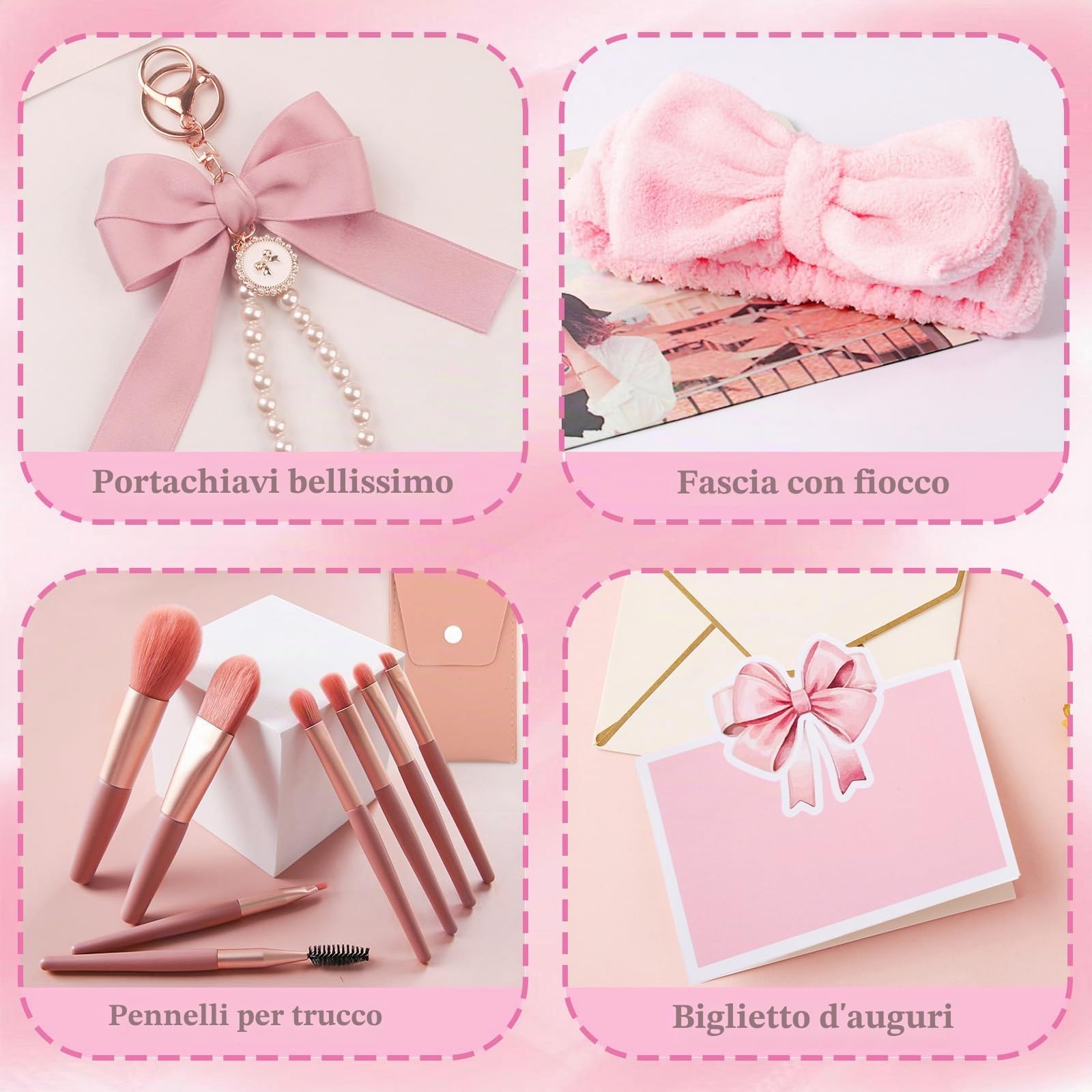 Regali per ragazze adolescenti 9 10 11 12 13 14 15 16 anni, regalo di compleanno per ragazza isolato tazza con cannuccia e coperchio, pennello per il trucco, sacchetto per capelli, portachiavi