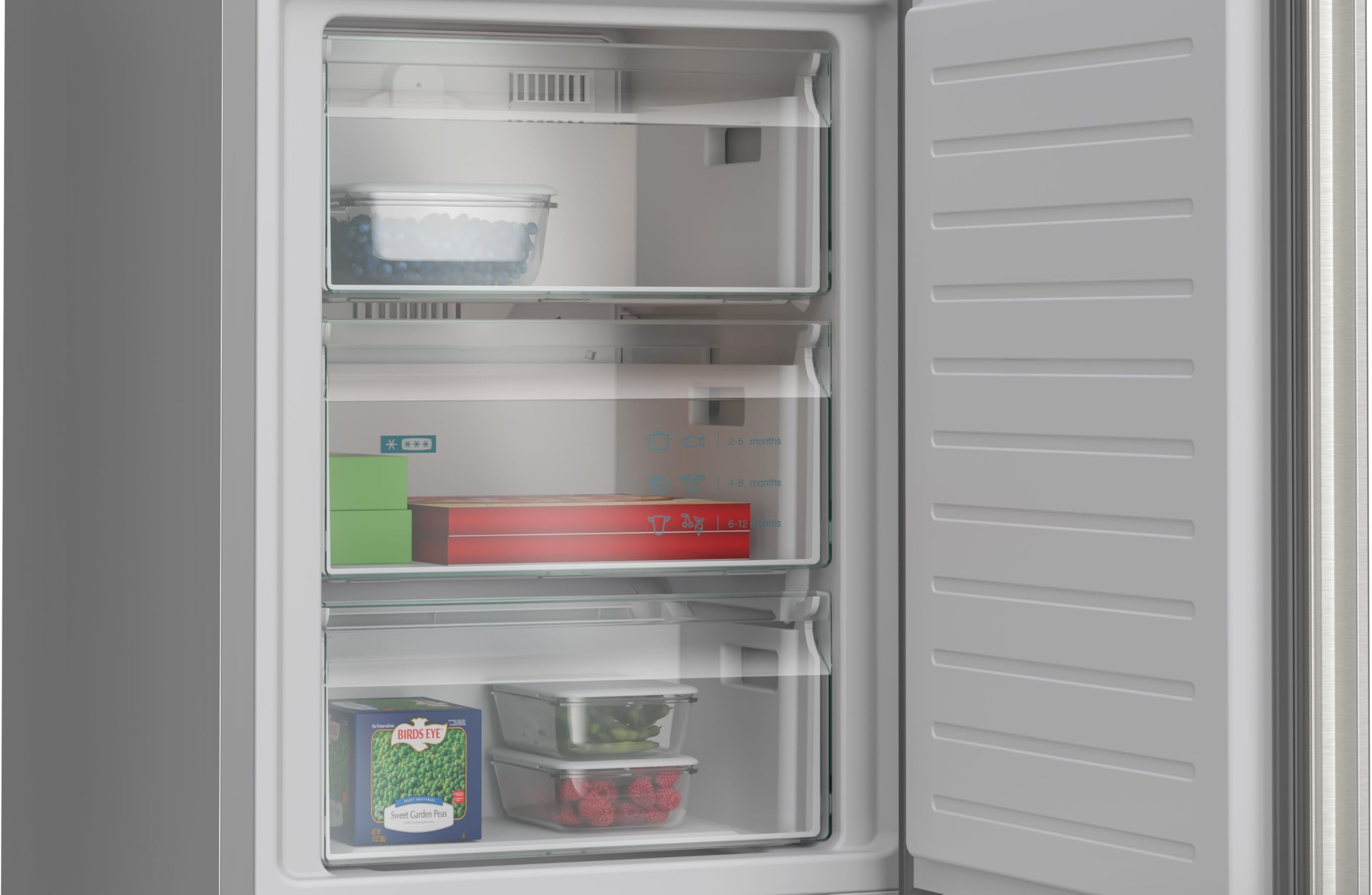 Siemens iQ300 Freistehende Kühl-Gefrier-Kombination 186 x 60 cm, KG36NVIBG, 218 L Kühlen & 103 L Gefrieren, Total noFrost, Nahtlose Platzierung, hyperFresh 0ºC Schublade, antiFingerprint Edelstahl