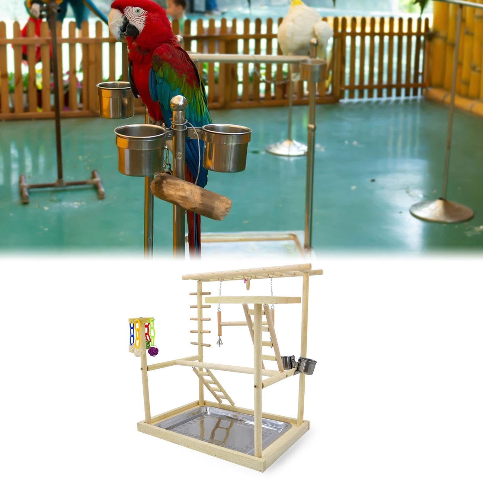 B Baosity Parque de Juegos para Pájaros, Soporte para Jaula de Juegos para Pájaros, Accesorios para Jaulas, Soporte para Gimnasio de Juegos para Pájaros