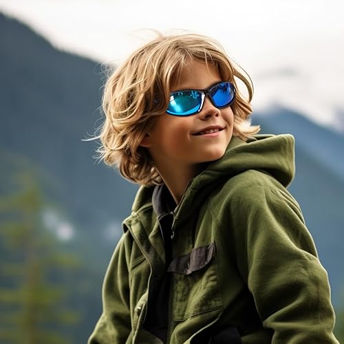 Miniatura 2 de DUCO K006 - Gafas de sol polarizadas deportivas para niños y niñas, gafas de sol de béisbol para niños, protección UV de 6 a 10 años