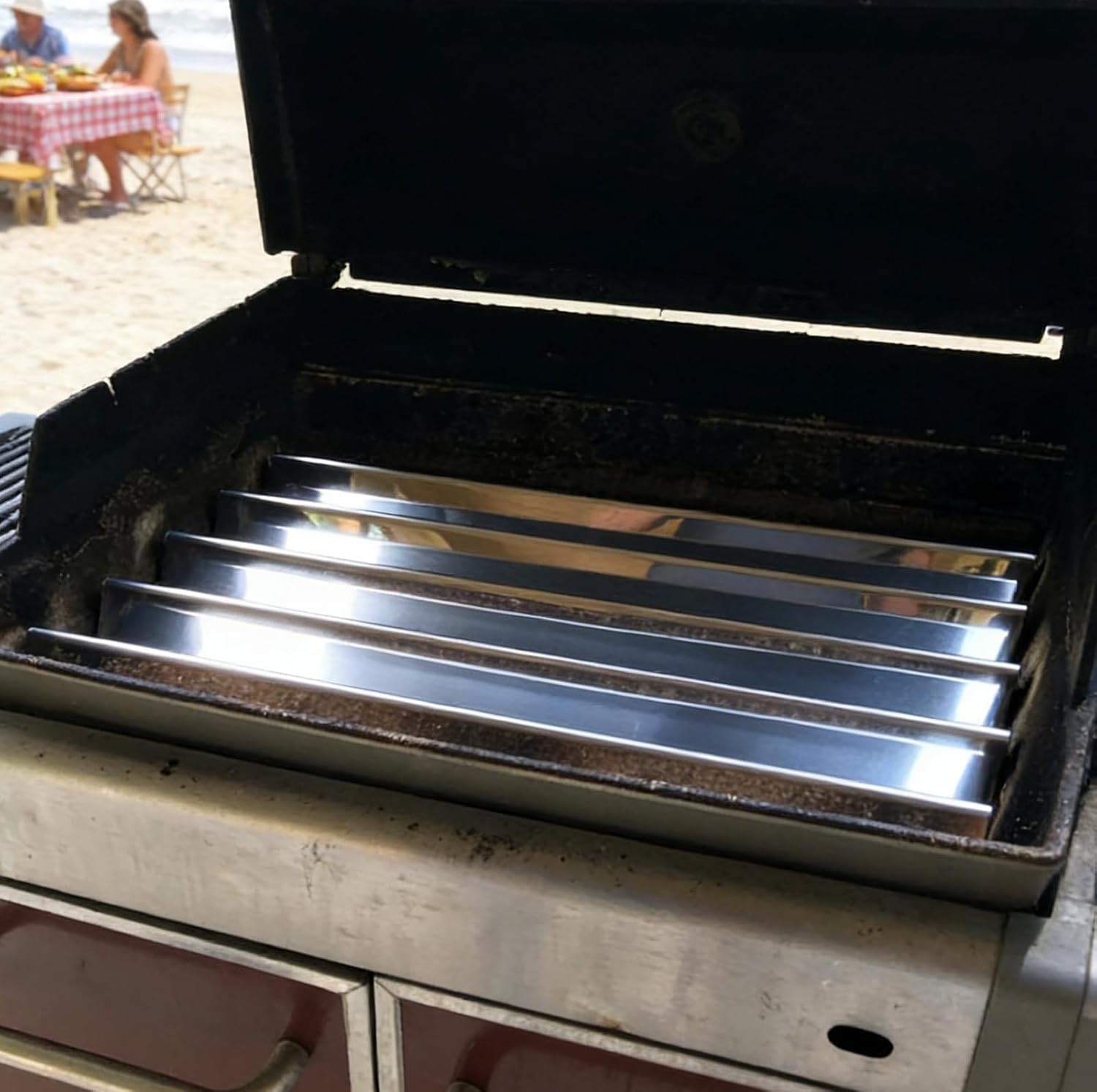 24.5'' Flavorizer Bars 7540 for Weber Genesis 300 SER Parts w/ Side Controls Knobs Replacement for Weber Genesis E310 E320 S310 S320 EP310 EP320 Parts 7539 65944 65935 92451 9938 Stainless Steel, 5PCS