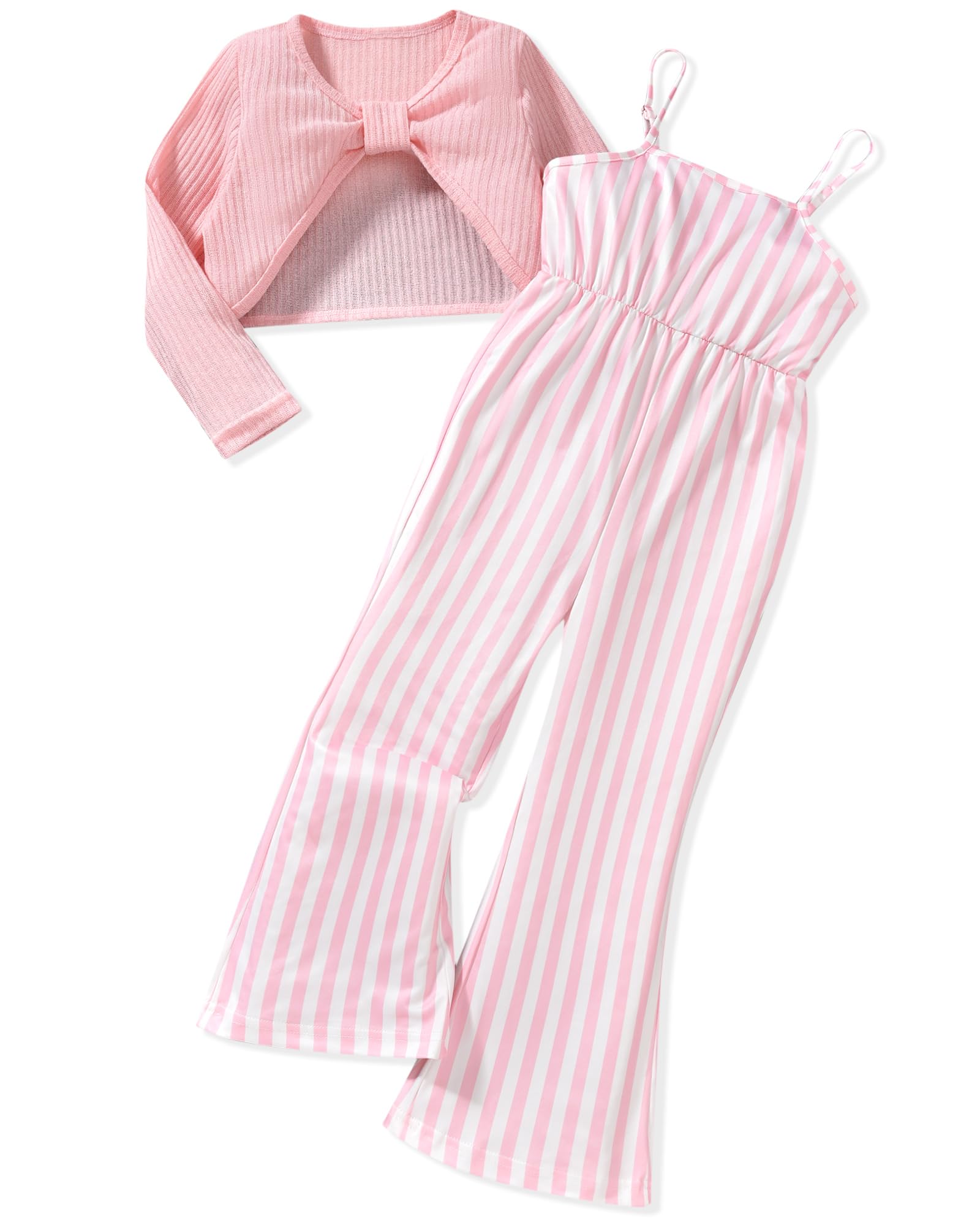 HIHA Girls Long Sleeve Crop Top Sleeveless Jumpsuits Outfit Size 4-12