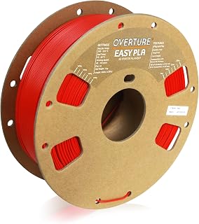 OVERTURE Easy PLA 1.75mm 3D Printer Filament, 1kg Cardboard Spool (2.2lbs), Dimensional Accuracy +/- 0.03mm, Fit Most FDM Printer (Easy Red)