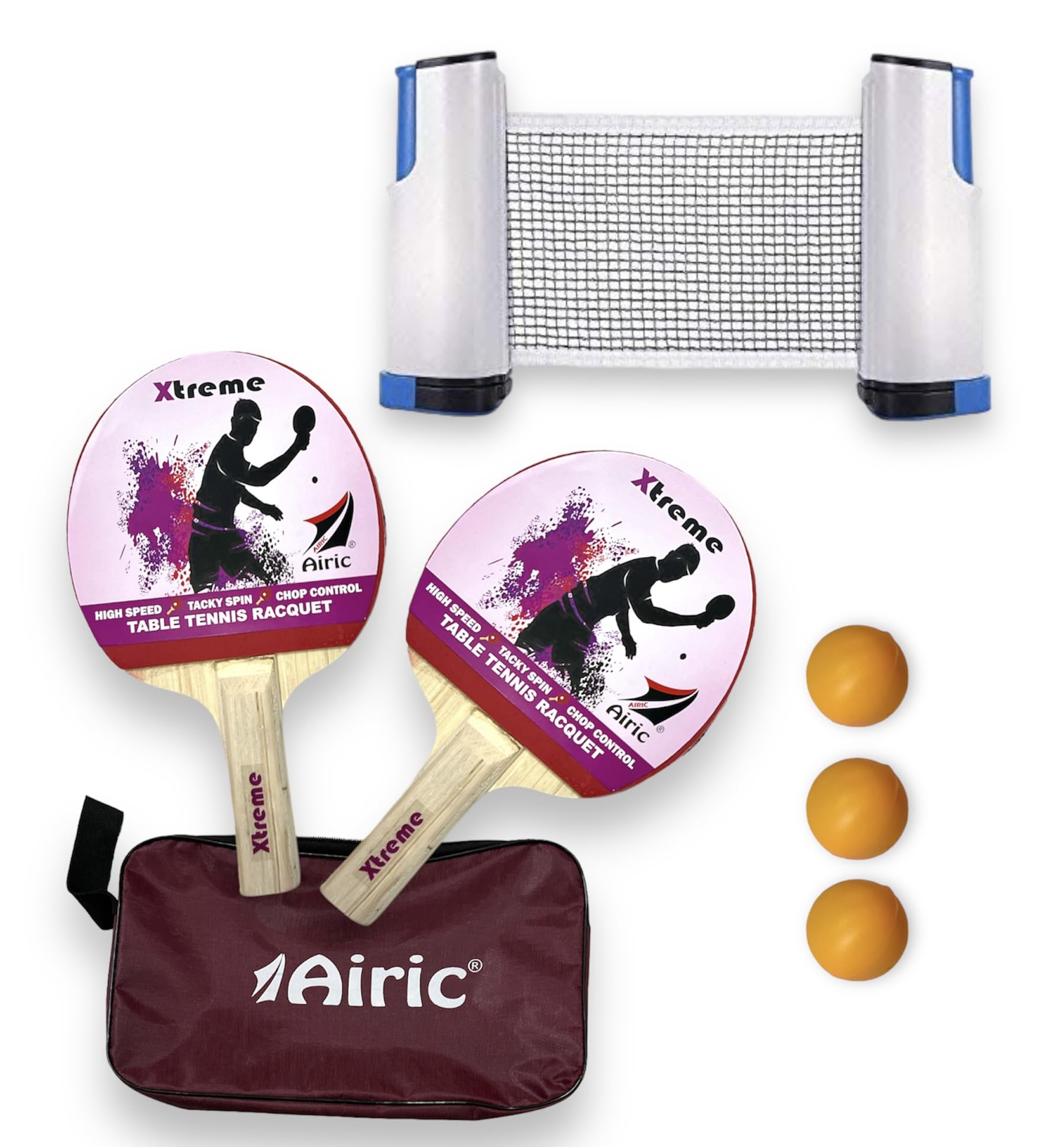 Airic Perfect Xtreme 1 Star Racquets with 3 Balls, Net and Cover Table Tennis Kit (B0CLJJLZKC) Amazon Price History, Amazon Price Tracker