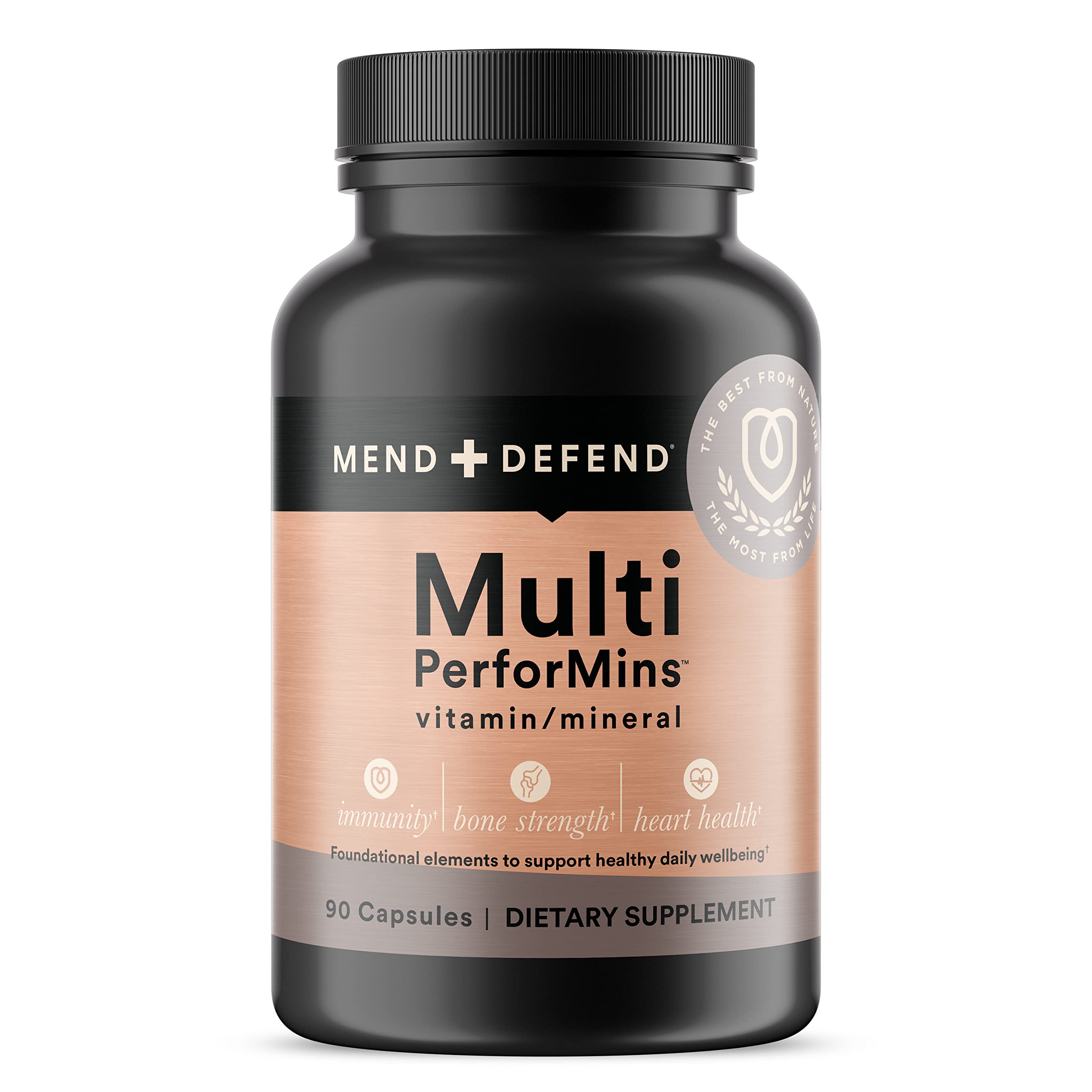 Mend+Defend | Multi PerforMins | 90 Capsule| Immunity, Bone Strength, & Heart Health | Adult Supplement