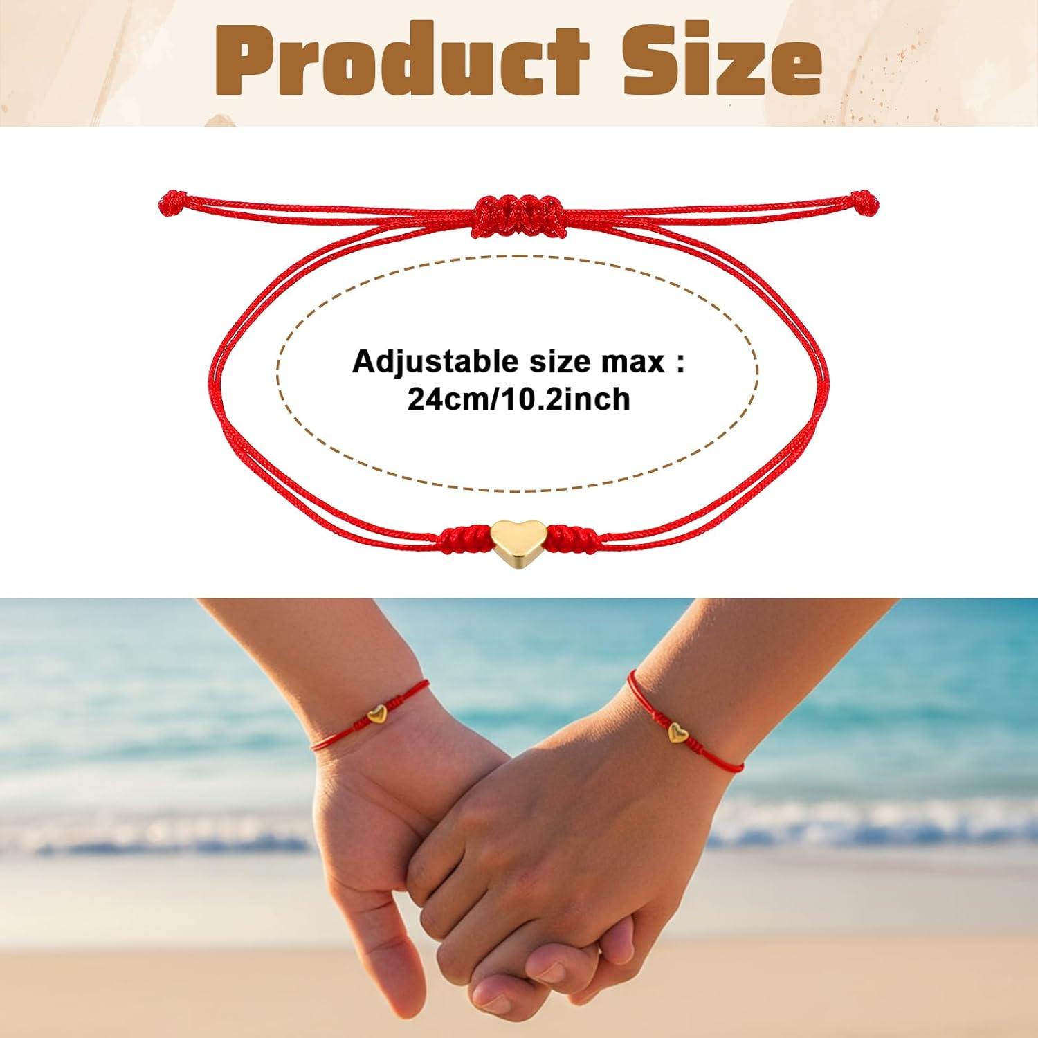 Red String Bracelet for Women, Matching Bracelets for Couples Mommy and Me, Father and Daughter Heart Jewelry for Protection as Christmas Gifts, Couple Best Friend Jewelry Bracelet - Image 2