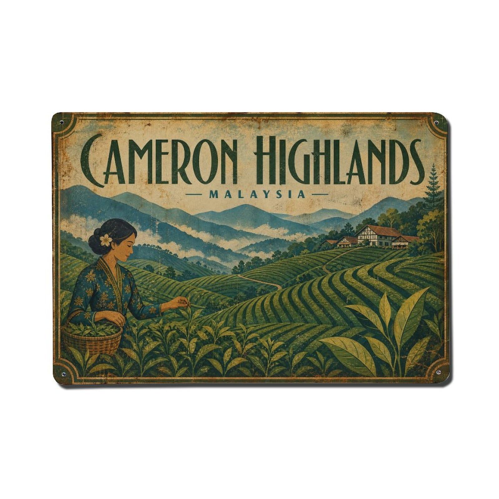Cameron Highlands Malaysia Heritage Travel Metal Tin Sign