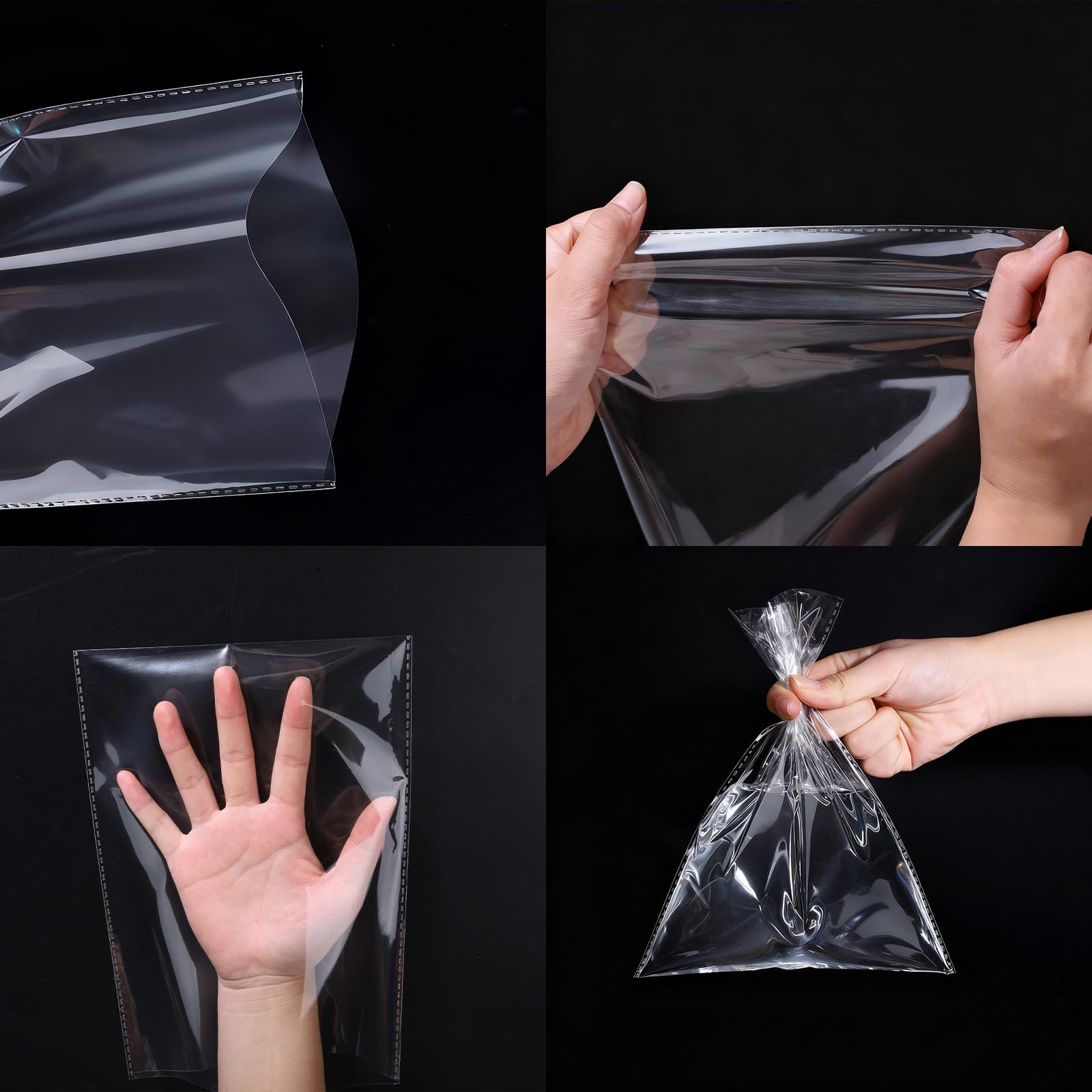 Sacchetti Di Cellophane Trasparenti - 100 Pezzi 18x25 Cm Con Fondo - Perfetti Per Bomboniere E Caramelle - 5