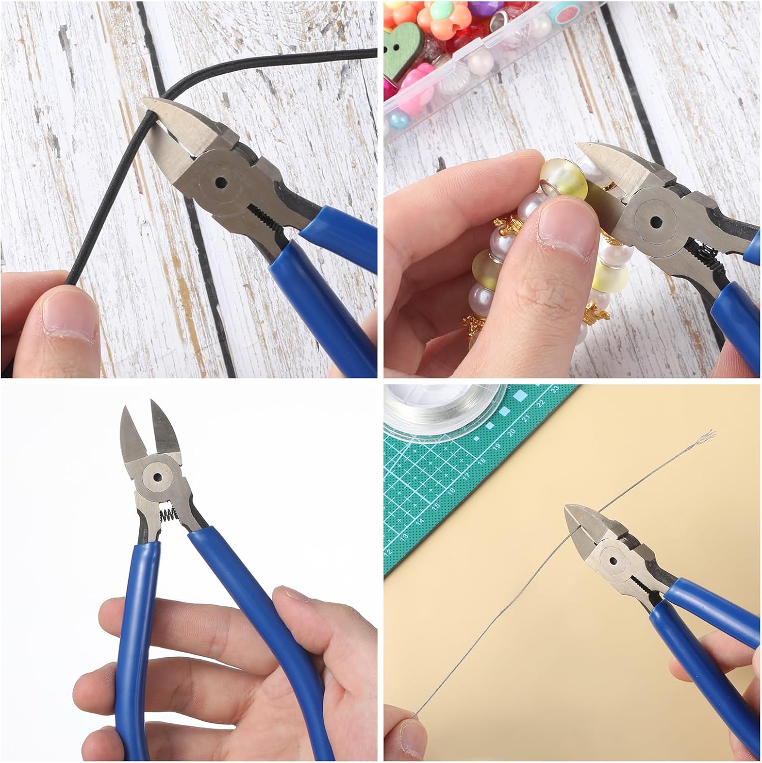 6 Inch Wire Flush Cutter Heavy Duty Wires Cutters with Non-Slip Handle Spring Loaded Side Cutter Wire Cutters for Crafting for Jewelry Making Crafts Electronics Zip Ties DIY Models