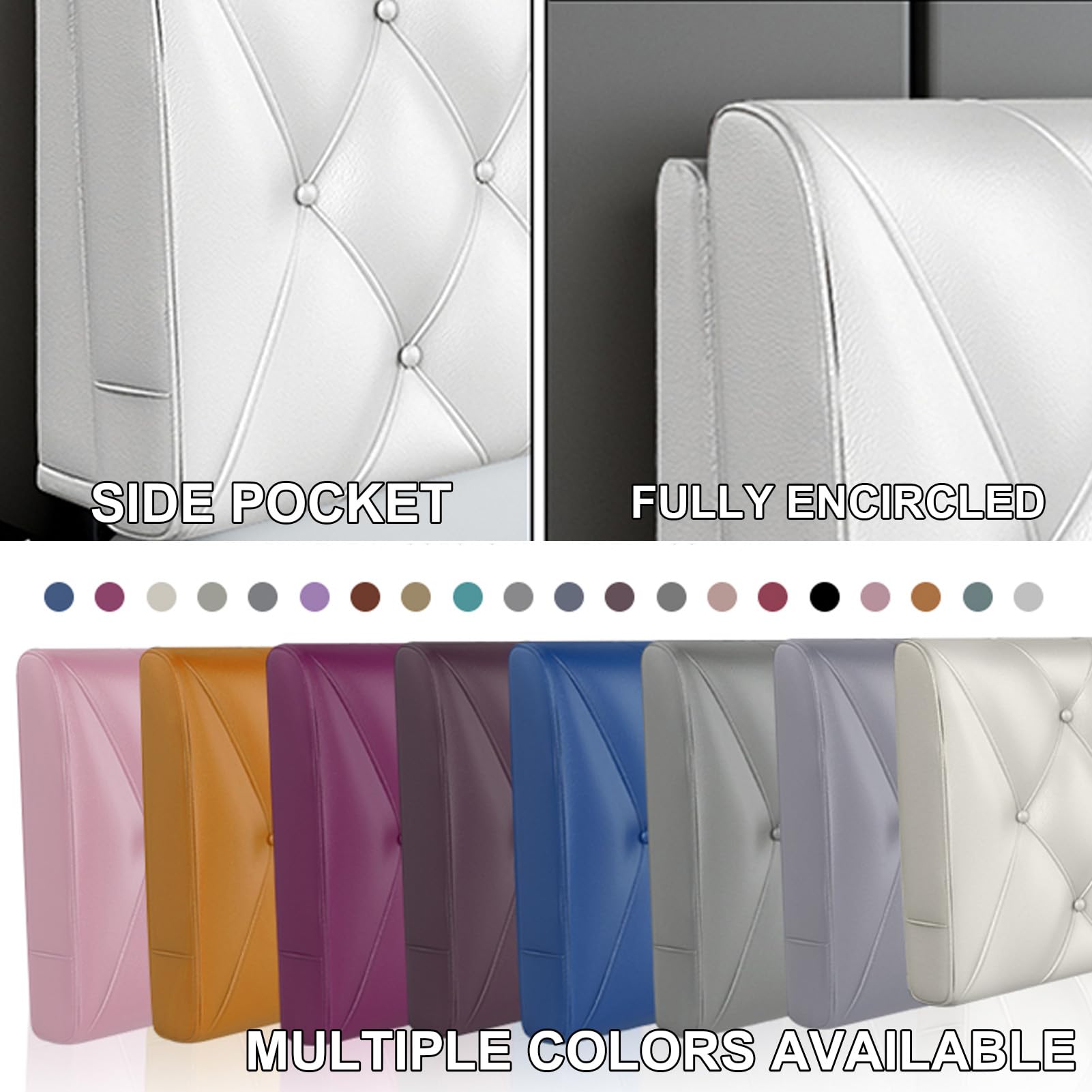 Caqui,Straps 47"/Full,Cabecero Tapizado para Cama Cojín De Cabecera Almohada De Pared Completa Cojín Lumbar Respaldo para Cama De Día Respaldo De Cuña para Cintura