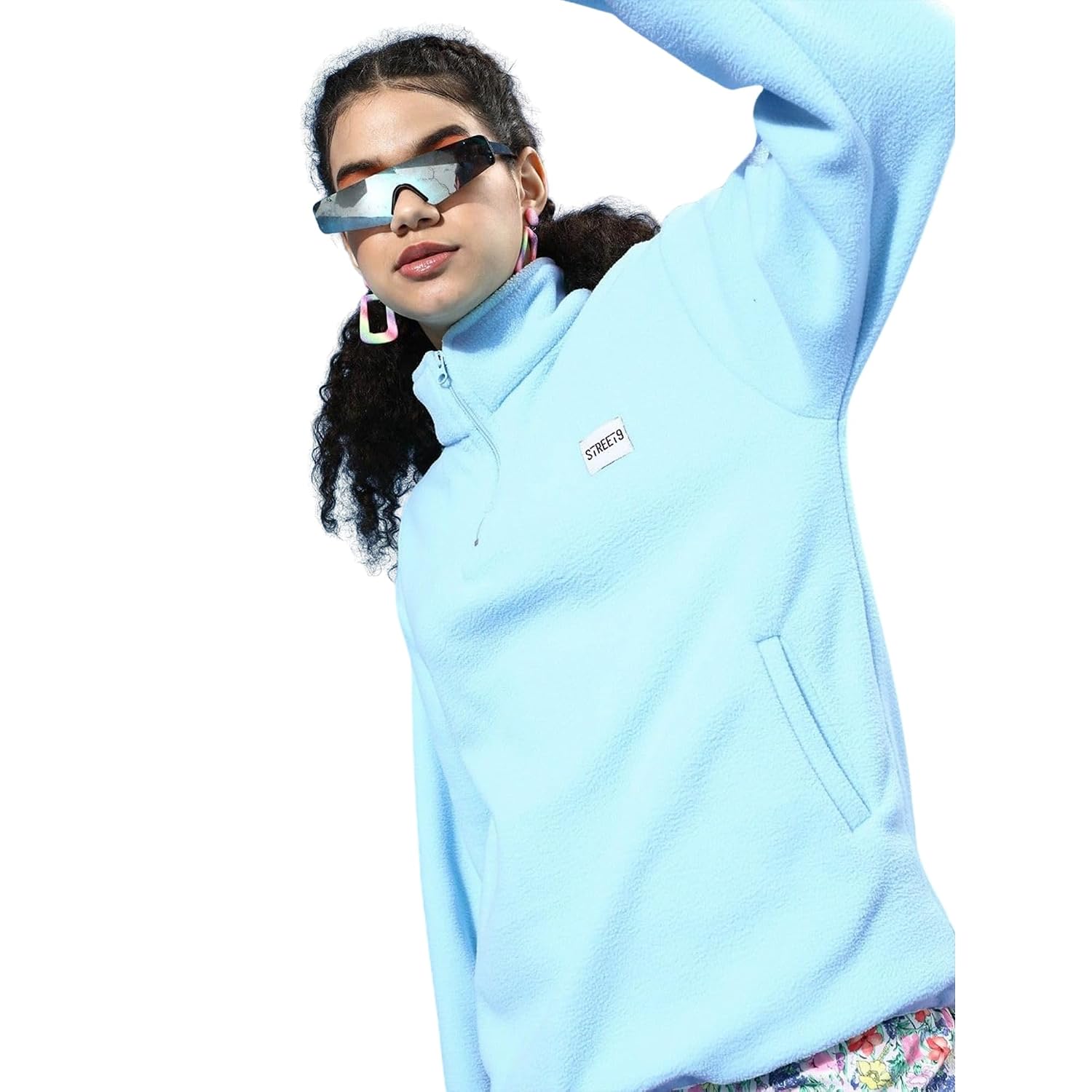 Buy STREET9 Full Sleeve Solid Women Reversible Sweatshirt