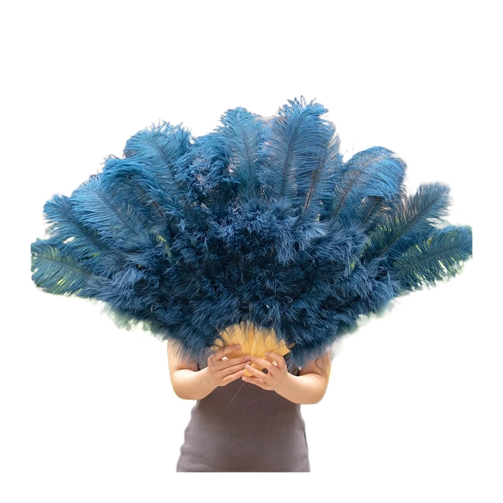 Éventail de danse en plumes grand format pour accessoire costume de bal