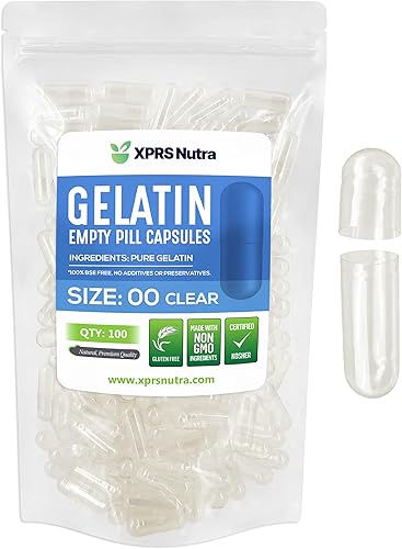 XPRS Nutra Tamaño 00 cápsulas vacĂas 100 cápsulas de gelatina vacĂas transparentes Cápsulas expresas de pĂldoras vacĂas Relleno de cápsulas de XPRS Nutra Tamaño 00 cápsulas vacĂas 100 cápsulas de gelatina vacĂas transparentes Cápsulas expresas de pĂldoras vacĂas Relleno de cápsulas de