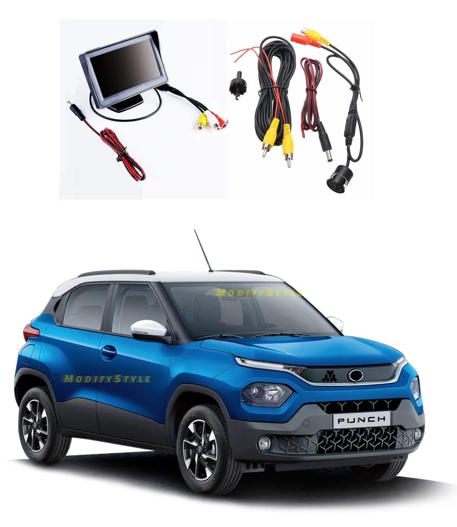 ModifyStyleCombo TFT LCD 4.3inch Display + Reverse Parking Camera Suitable for Tata Punch