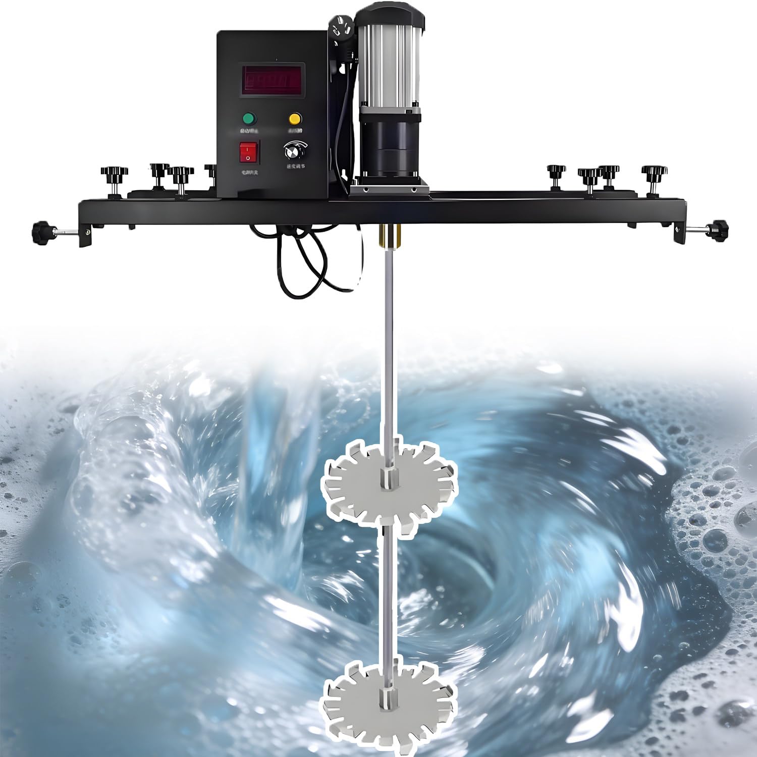 YNBSHGAA Electric Paint Mixer, 980W IBC Barrel Drum Stirrer with Support Hanger, Efficient Ink Dissolver Agitator for Commercial Paint Mixing,C