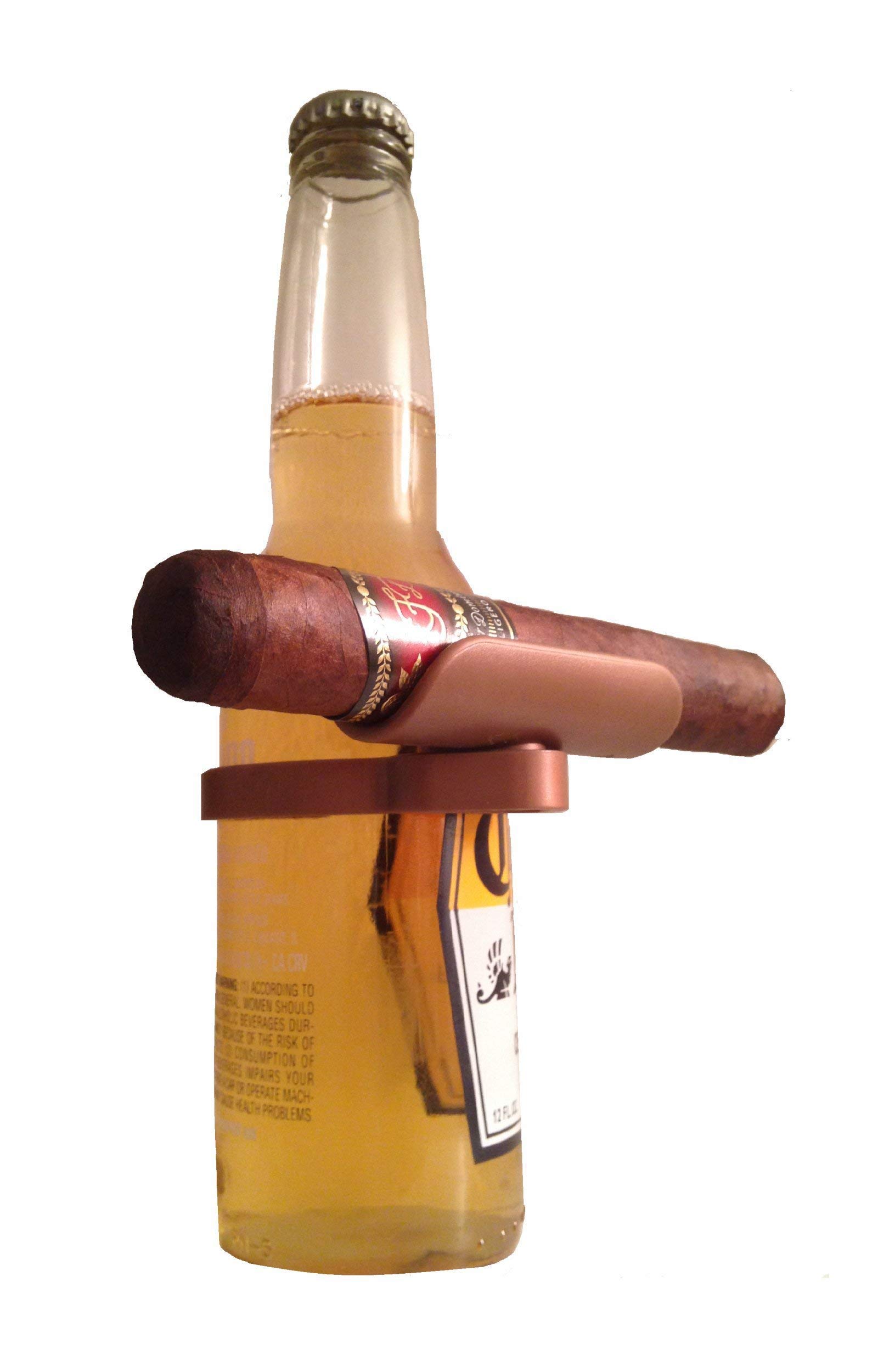 beer cigarette holder Amazon.com: CigarzUp Cigar Holder. Bronze. The Clip On Cigar Accessory  Snaps to Almost Any Bottle, Can or Glass to Keep Your Cigar in Place : Home  & Kitchen