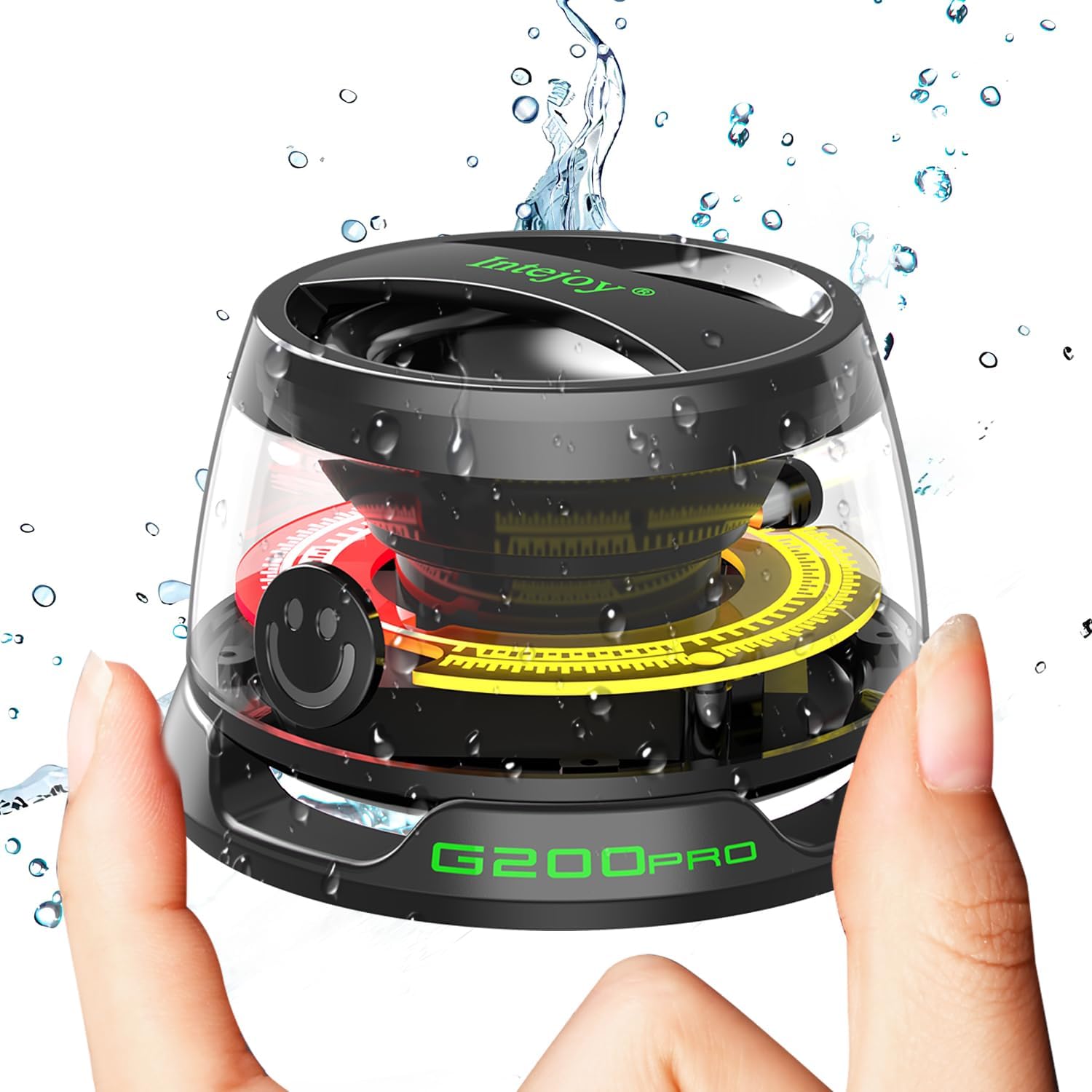 Portable Bluetooth Speakers Wireless,Shower Speaker Waterproof IPX7 G200 Pro with Upgraded Bluetooth 5.4, Magnetic Phone Stand, Mini Outdoor Speaker with RGB Light for Home/Travel/Bathroom-Black