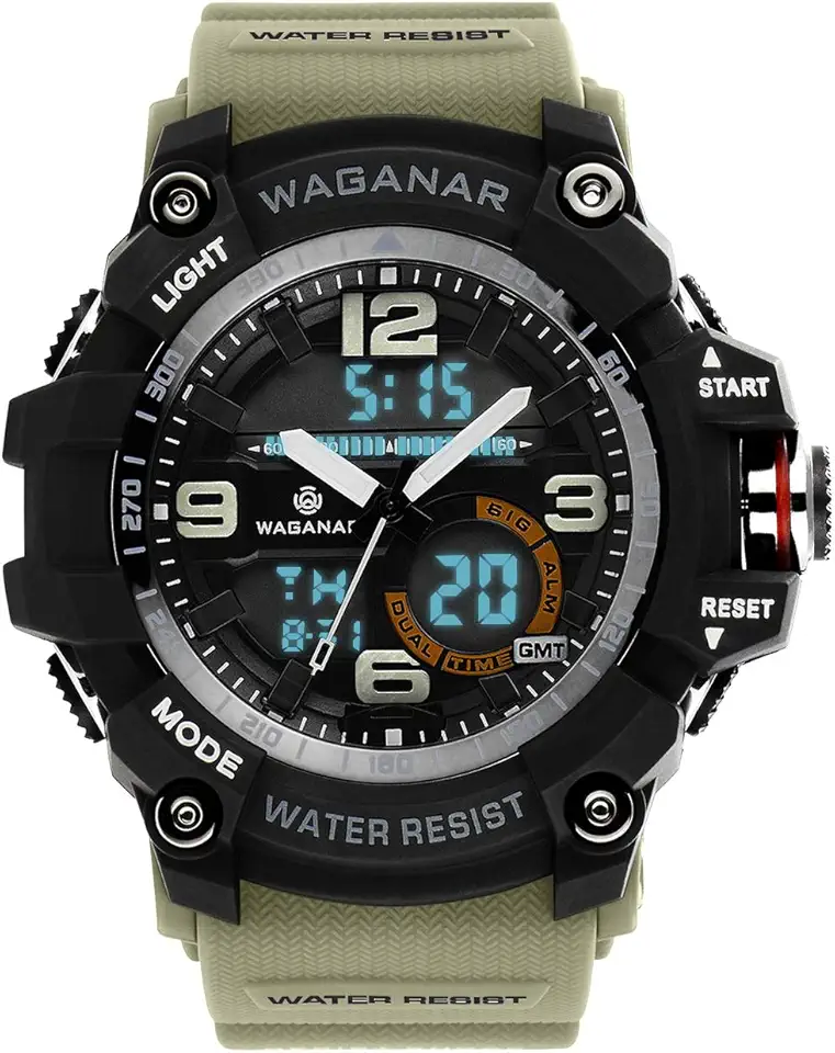 Blekon Collections Mens Analog Digital LED 30M Waterproof Outdoor Sport Watch Military Multifunction Casual Dual Display 12H/24H Stopwatch Calendar Wrist Watch