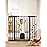 Babelio 36 Tall Auto Close Baby Gate with Small Cat Door, 29-43 Metal Cat Gate for Doorway, Stairs, House. Easy Walk Thru Dog Gate with pet Door, Includes 4 Wall Cups and 3 Extension Pieces, Black