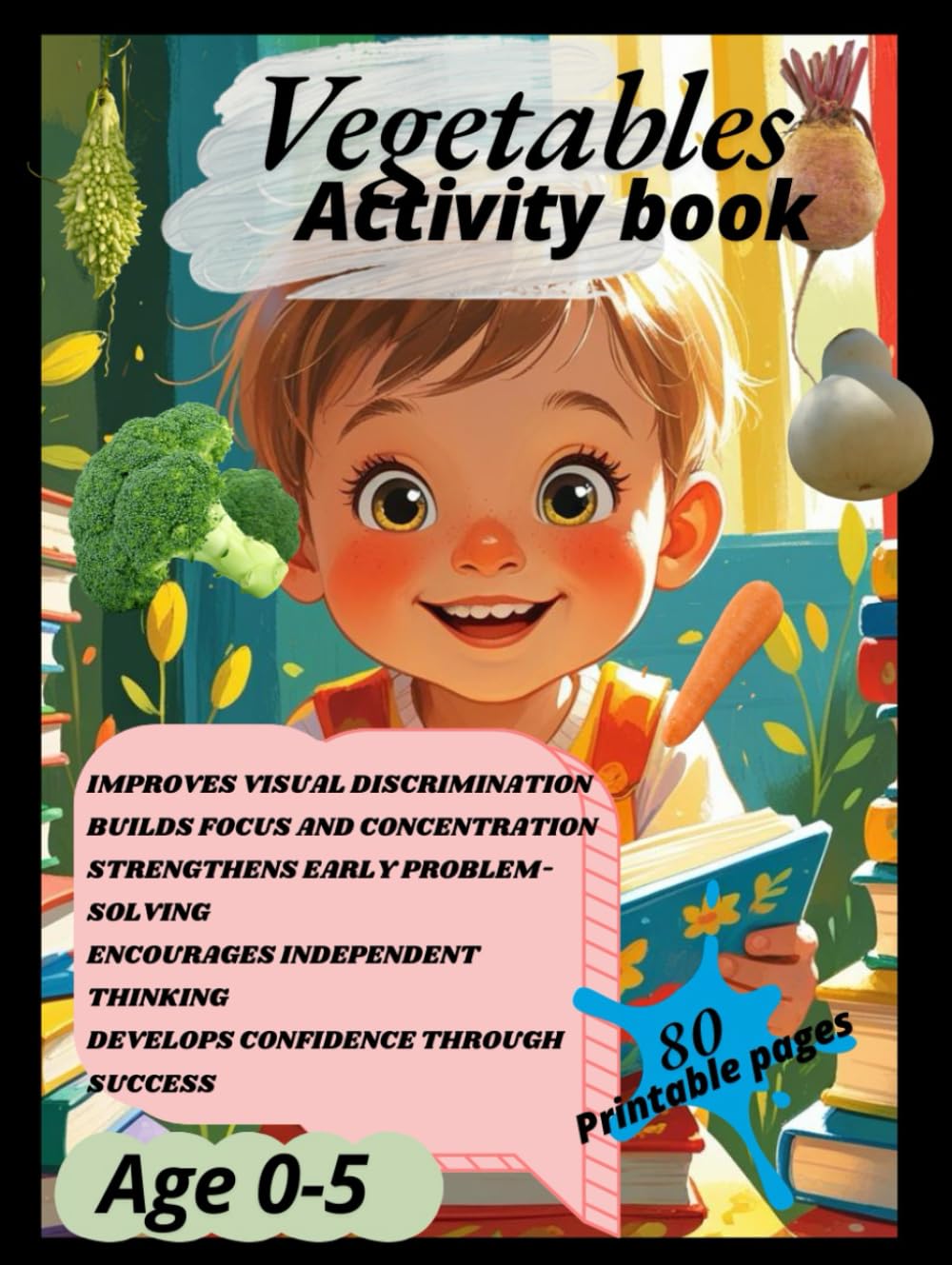 VEGETABLES ACTIVITY BOOK FOR TODDLERS (Kids activity book)