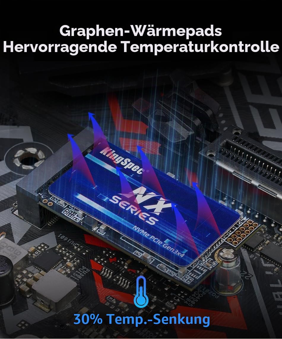 KingSpec NXM-2242 1TB SSD 2242 M.2 NVMe SSD, M2 SSD PCie 3.0 Gen3x4 - Up to 3500 MB/s Read Speed, PCIe 3.0 SSD with 3D NAND Flash, Compatible with PC/Laptop/Desktop