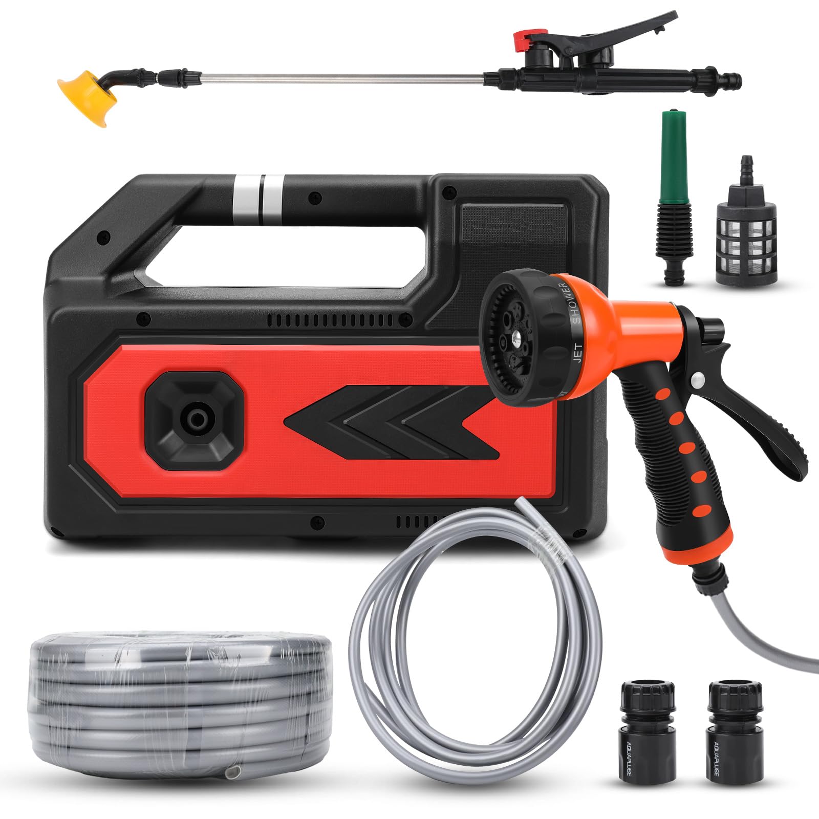 Roadtime Pompe auto-amorçante portable pour Makita 18 V(sans batterie) | pompe de jardin électrique, auto-amorçage Pompe à Eau sans fil,10 Modes,avec tuyau d'évacuation d'eau de 10 mètres