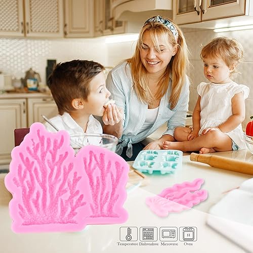 Vista 23 de Zixiang Molde para pastel de fondant con temática marina, sirena, concha, concha, coral, algas marinas, tortugas marinas, delfín, molde de silicona