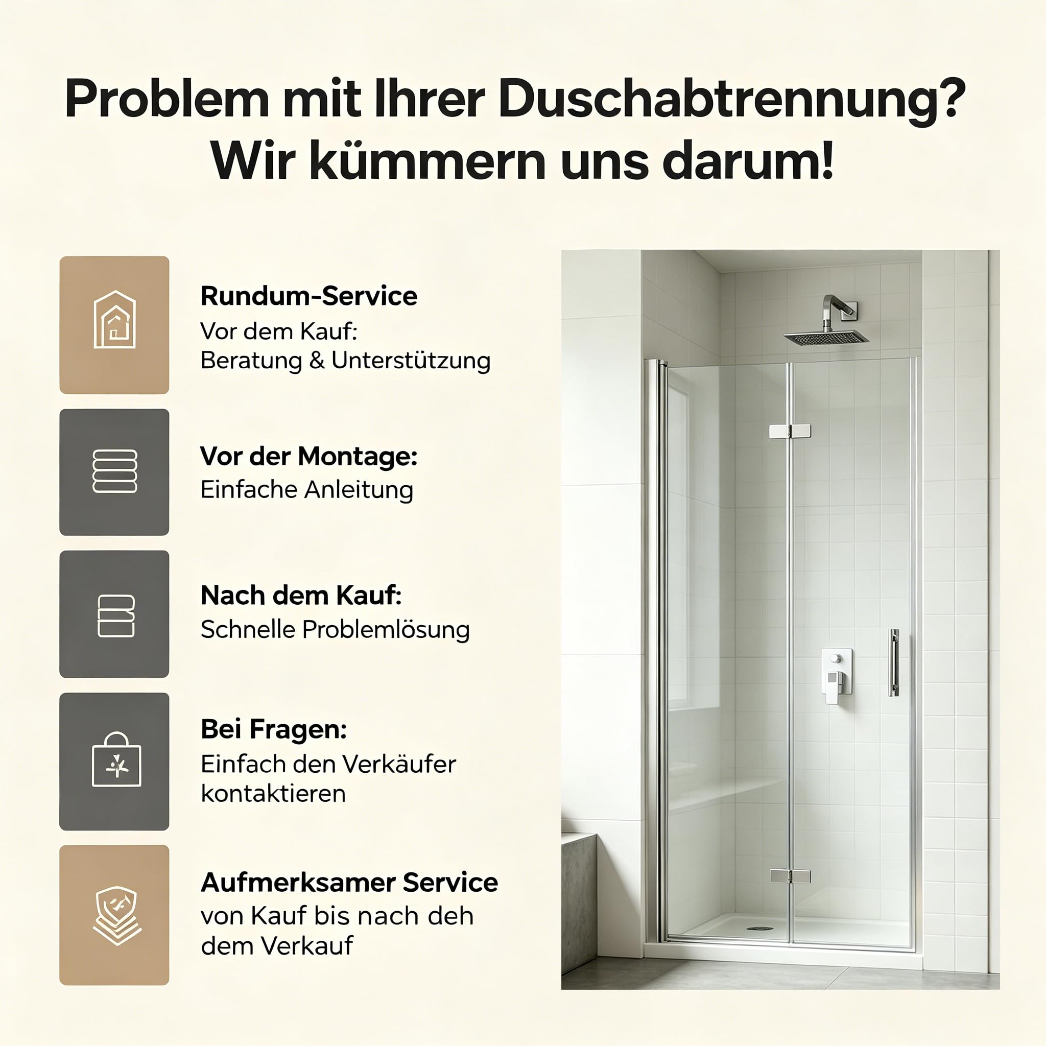 Nische Duschtür Faltbar 90 cm, Höhe: 195 cm, Verstellbereich 89–91 cm, Nischentür Dusche mit Falttür aus 6 mm ESG Nano-Glas, Duschabtrennung Faltbar, Rahmenlos Duschwand, ohne Duschtasse