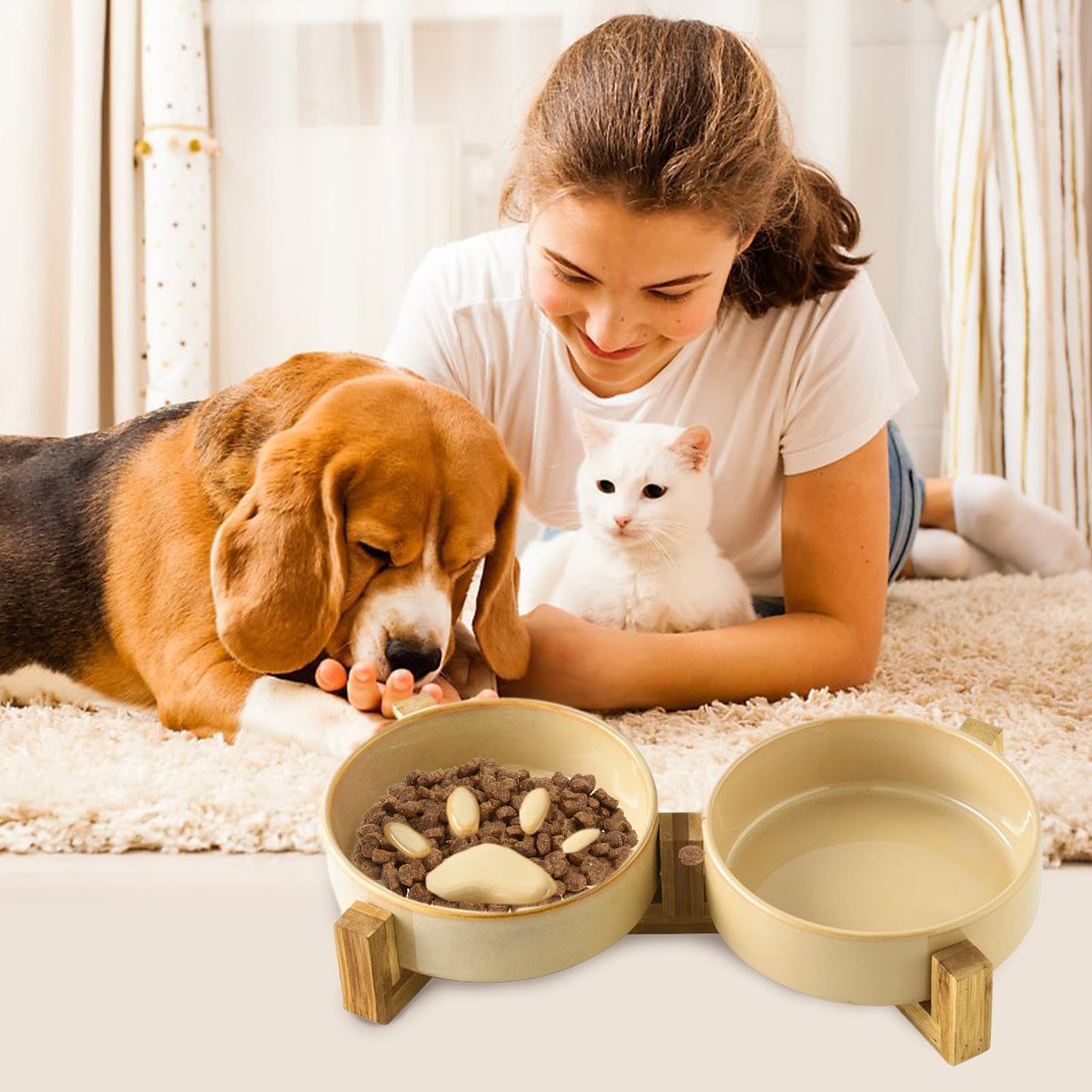 Gamelle pour Chien Anti-Glouton Gamelle Surélevée Chiot Moyen