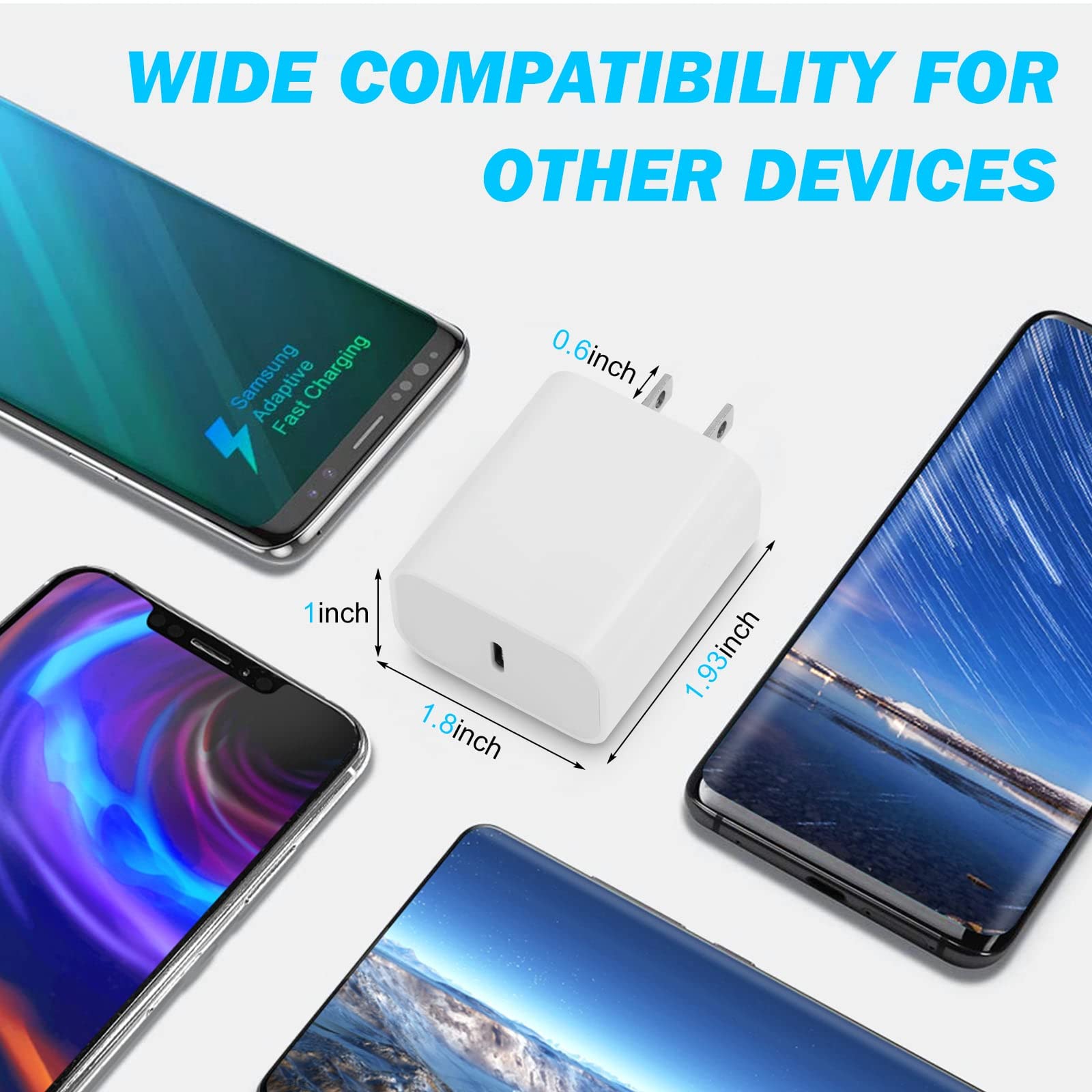 Chargeur Rapide TechExpert USB-C 20W PD Pour Xiaomi Redmi Note 9 Pro - Blanc - 1m - Garantie 3 Ans